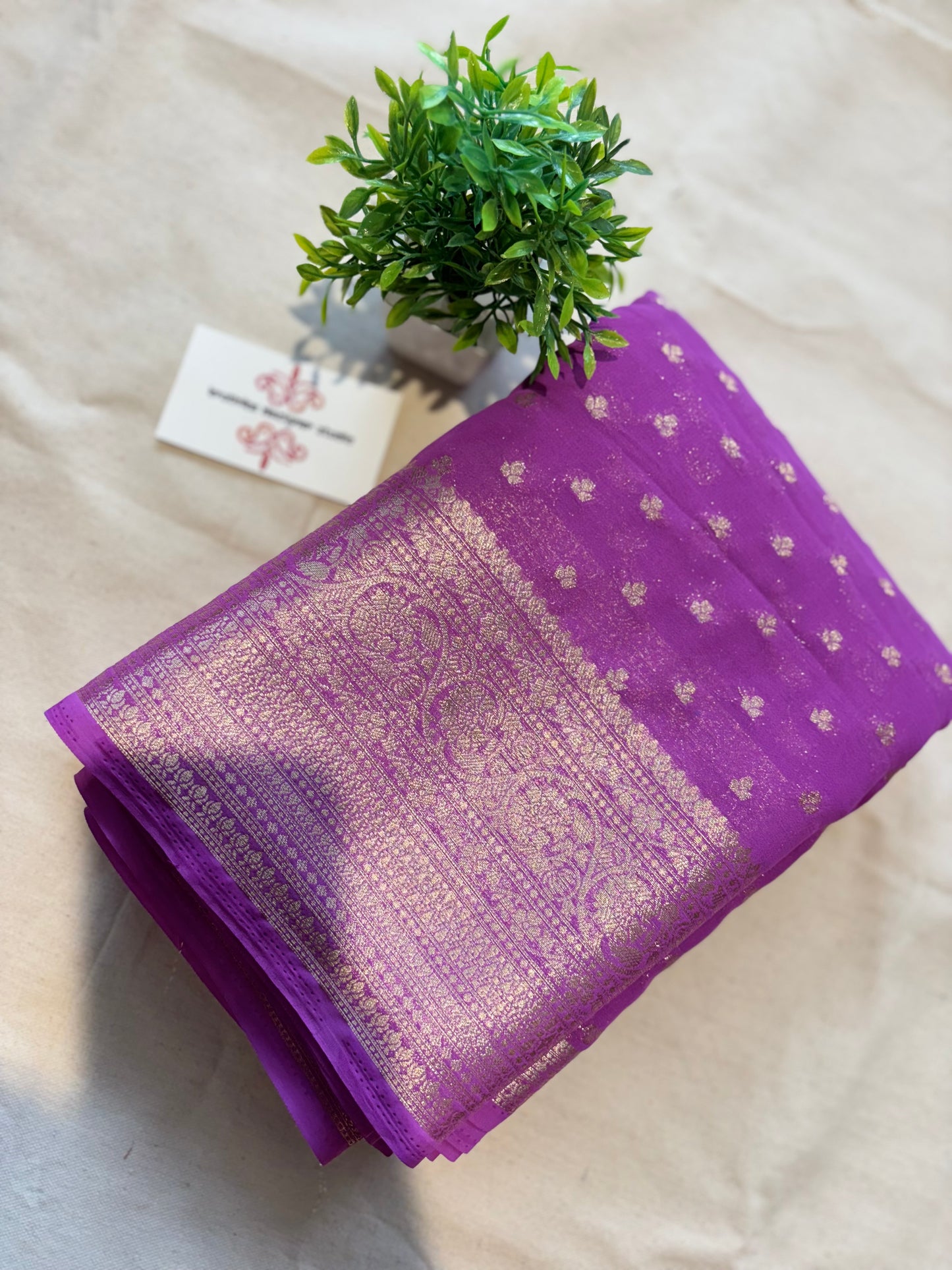 Pure georgette saree(4pieces left) all sarees come with elbow length sleeves