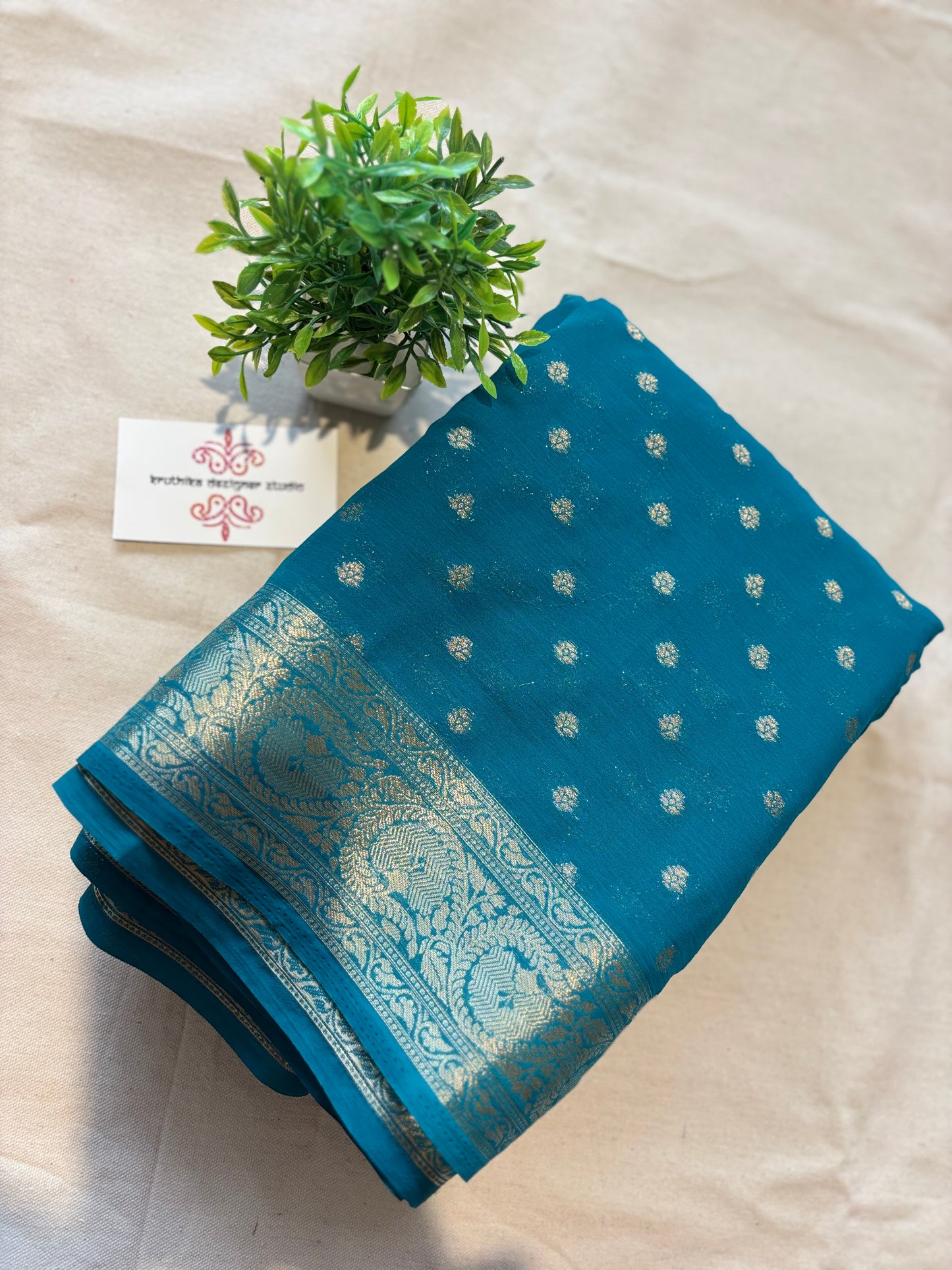 Pure georgette saree(4pieces left) all sarees come with elbow length sleeves