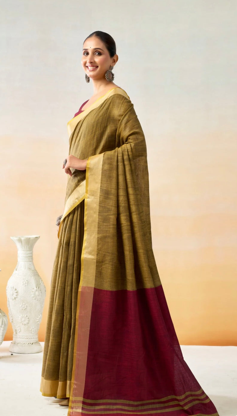 linen cotton saree