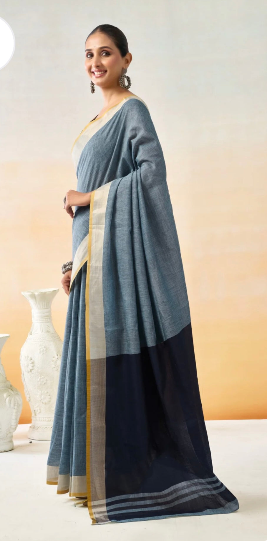 linen cotton saree
