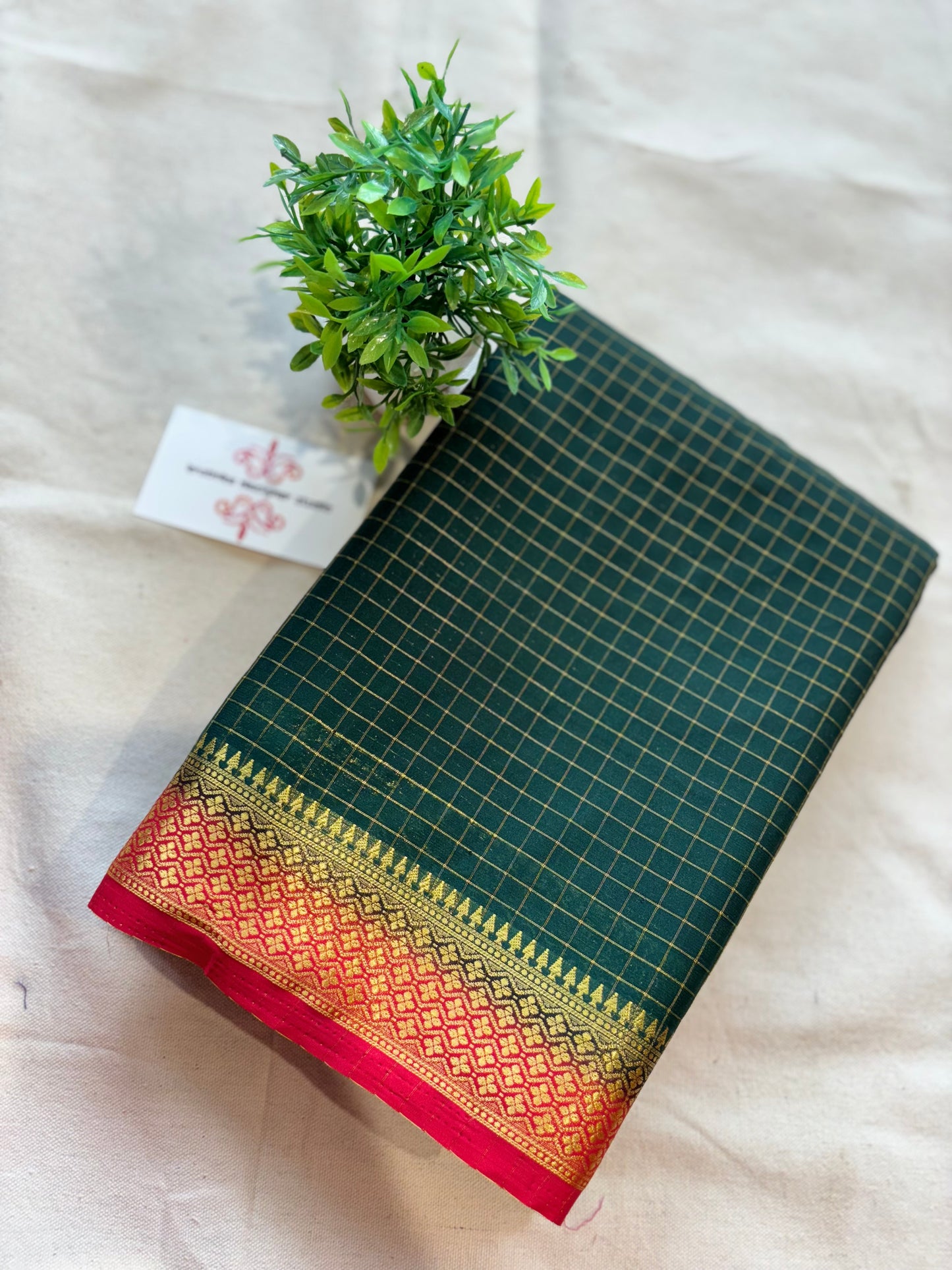 Semi Mysore silk checkss