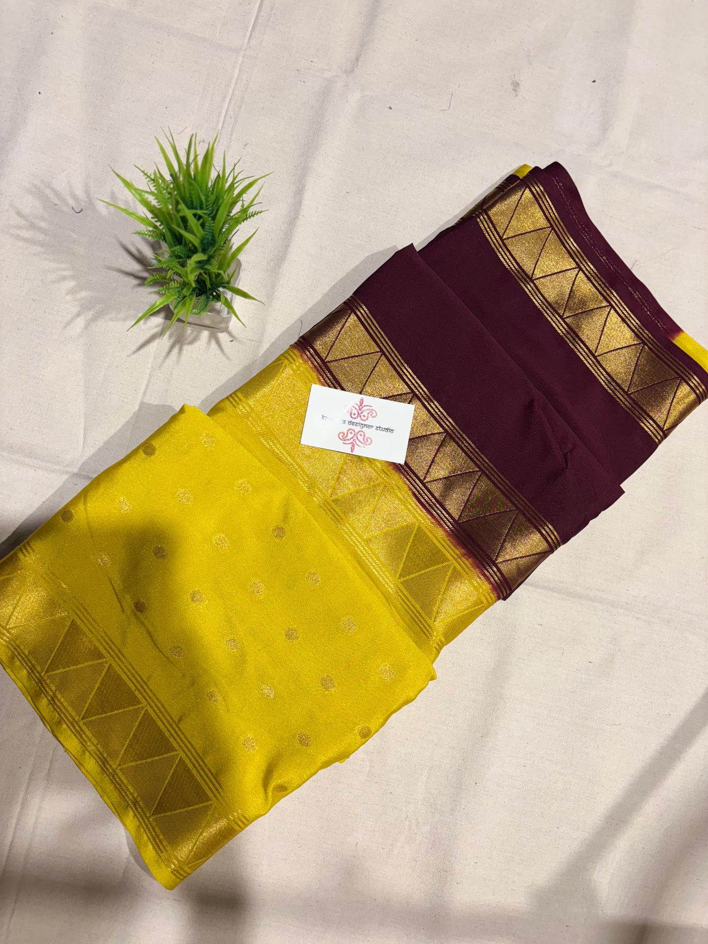 Semi Mysore silk double shade