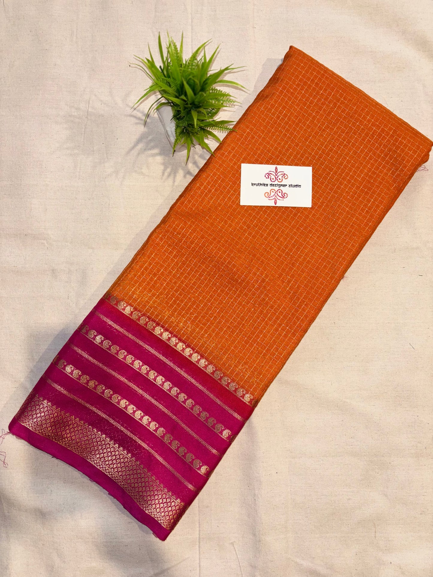 Semi Mysore silk small checks