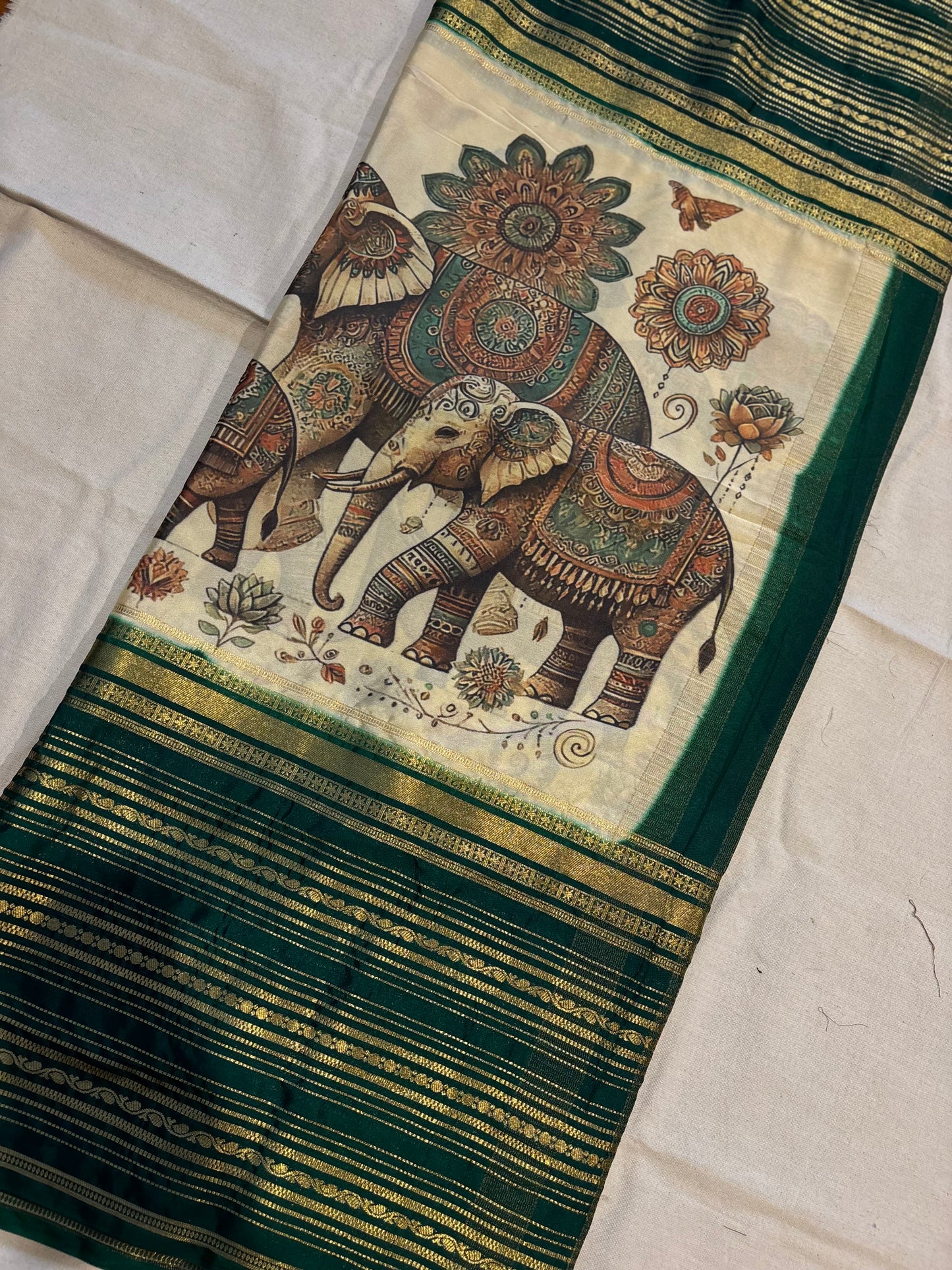 Semi Mysore silk kalamkari print