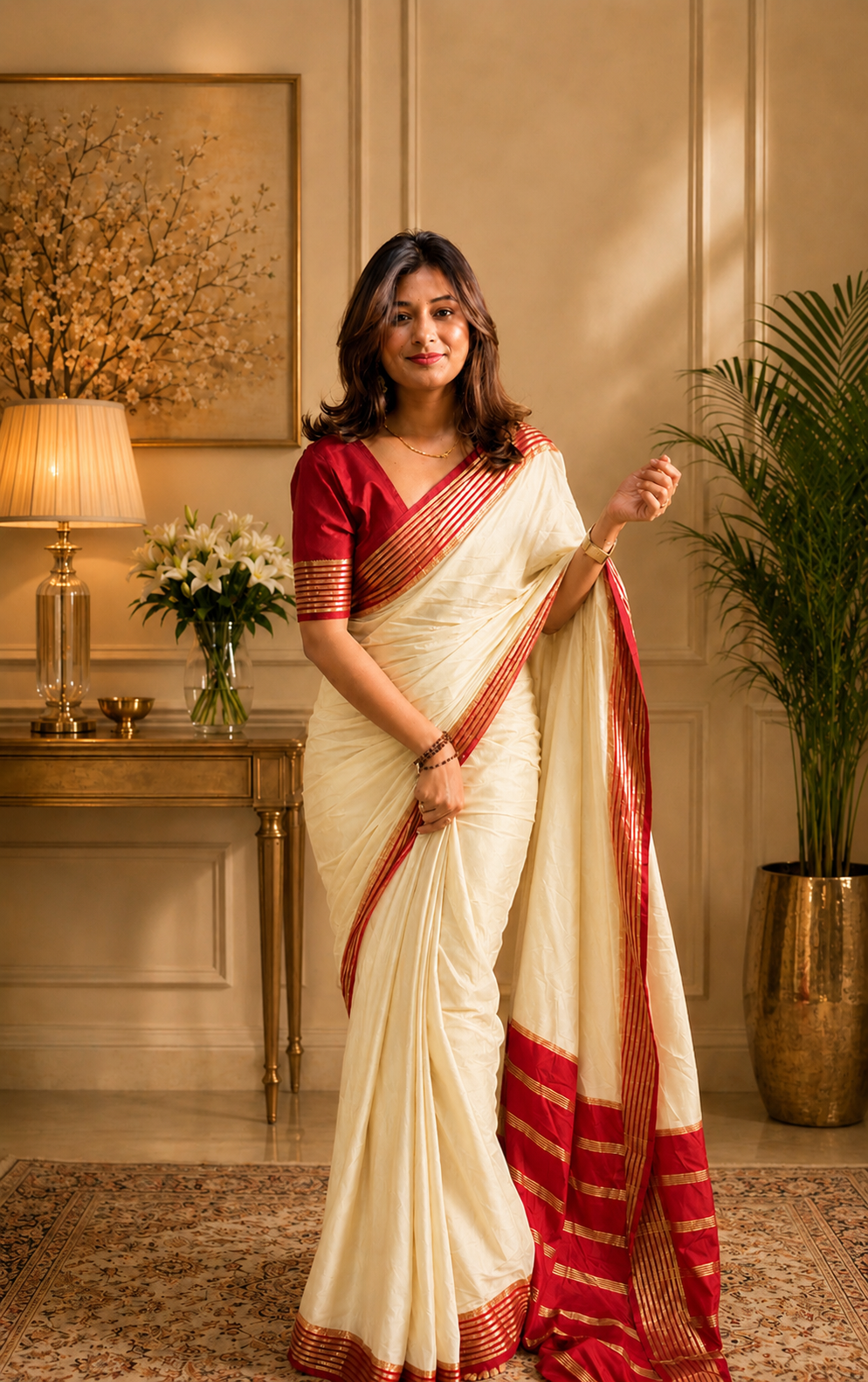 Crepe silk zip n go saree