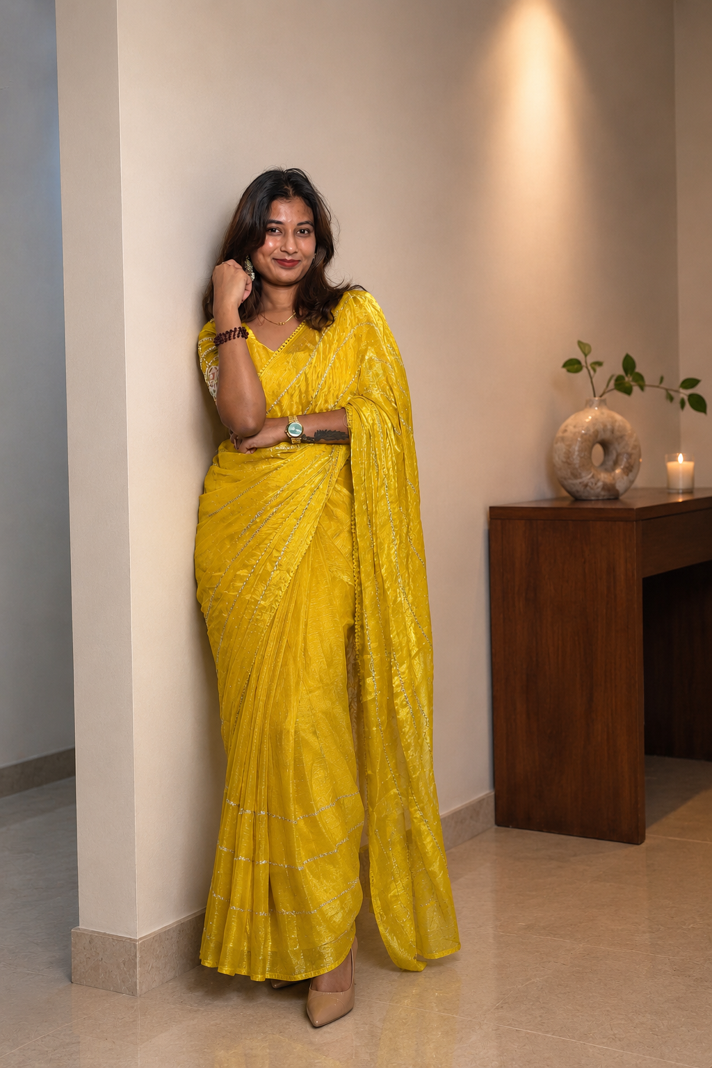 Party wear zip & go saree