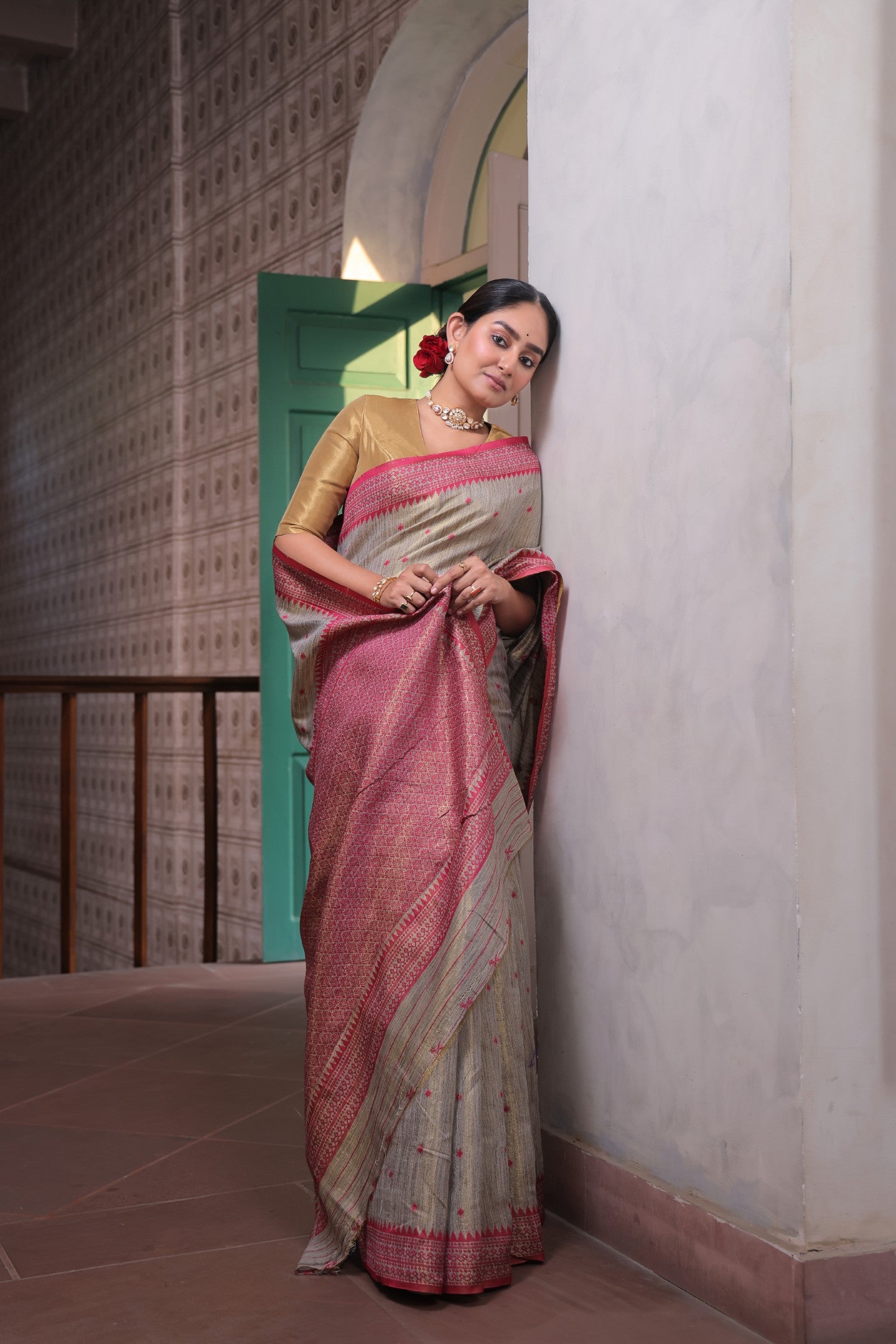 PRATHA PRISTINE TUSSAR TISSUE SAREE
