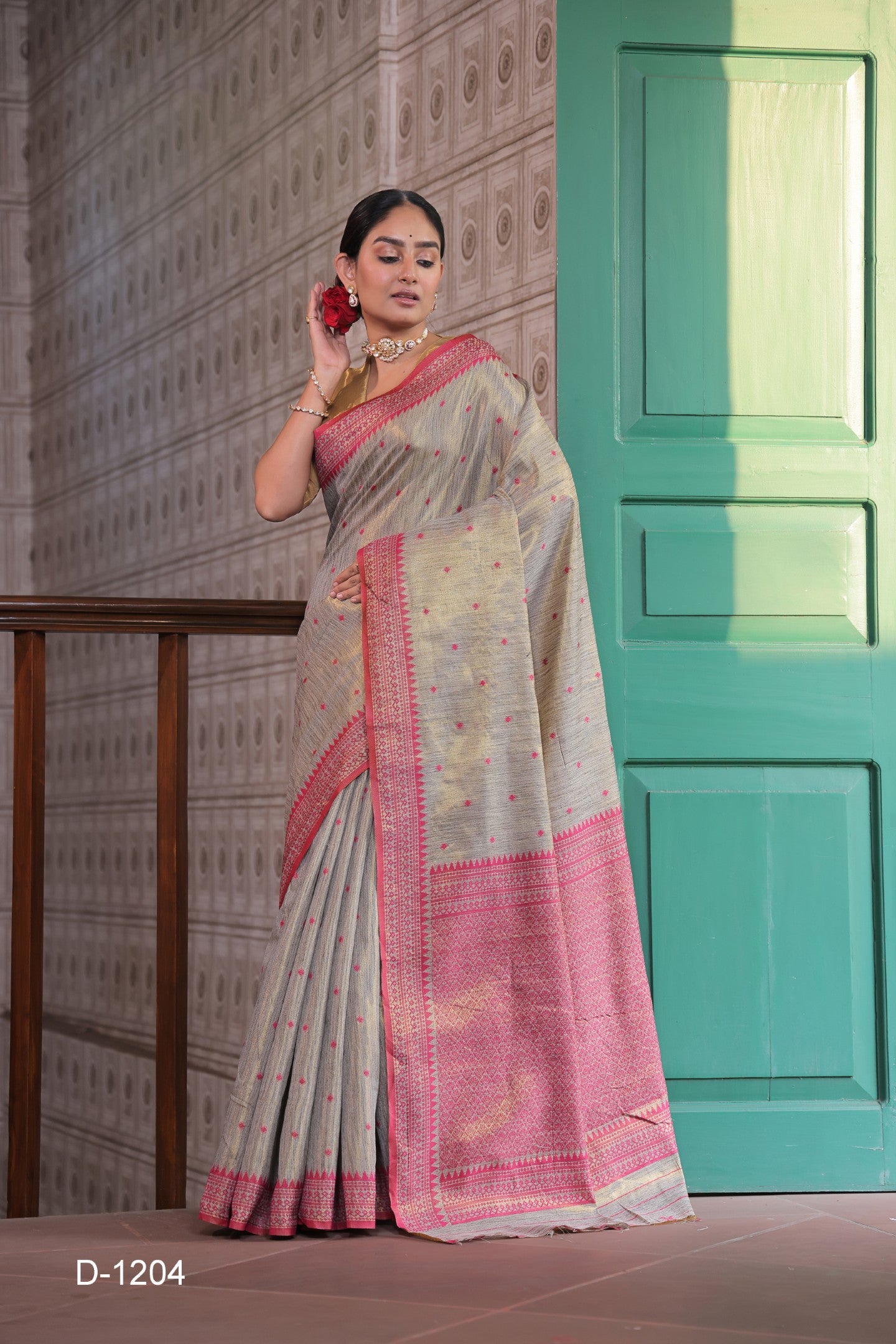 PRATHA PRISTINE TUSSAR TISSUE SAREE