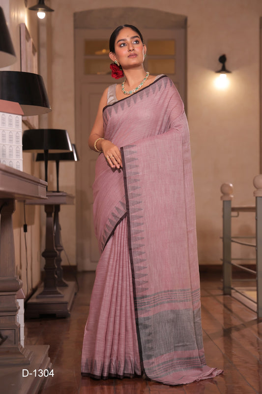SAUMYA SUBTLELINE LINEN COTTON SAREE