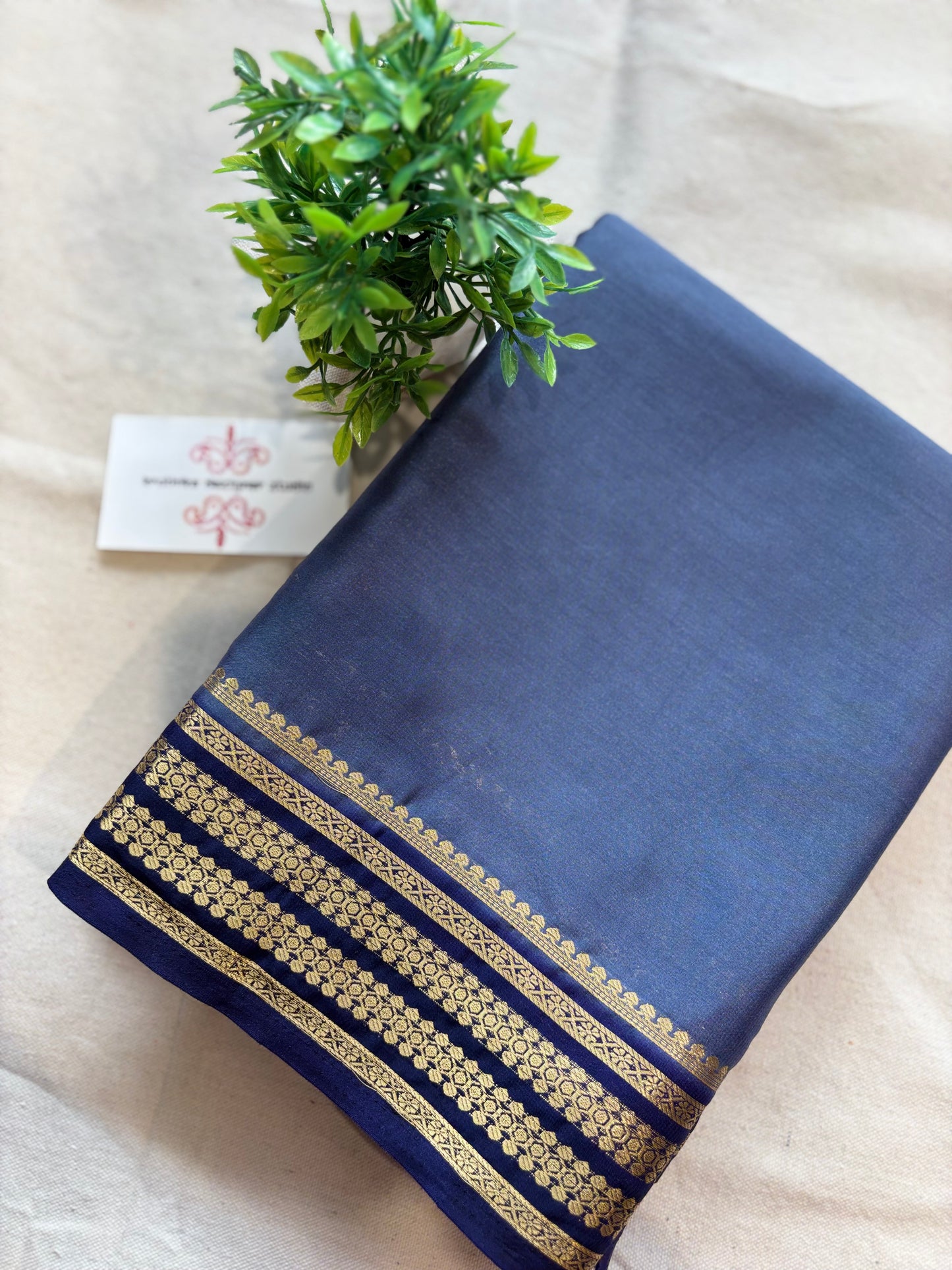 Semi Mysore crepe saree