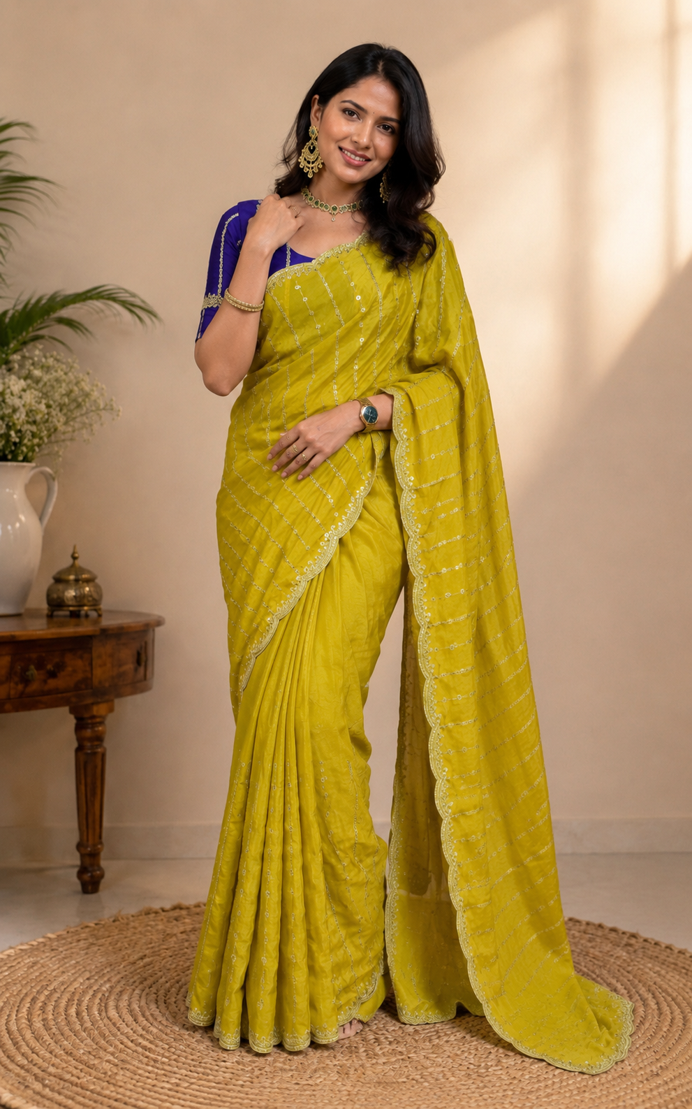 Sequence party wear saree