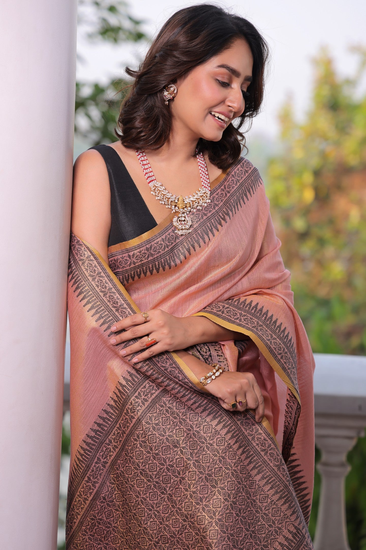 TWIST & TRAD TISSUE LINEN SAREE