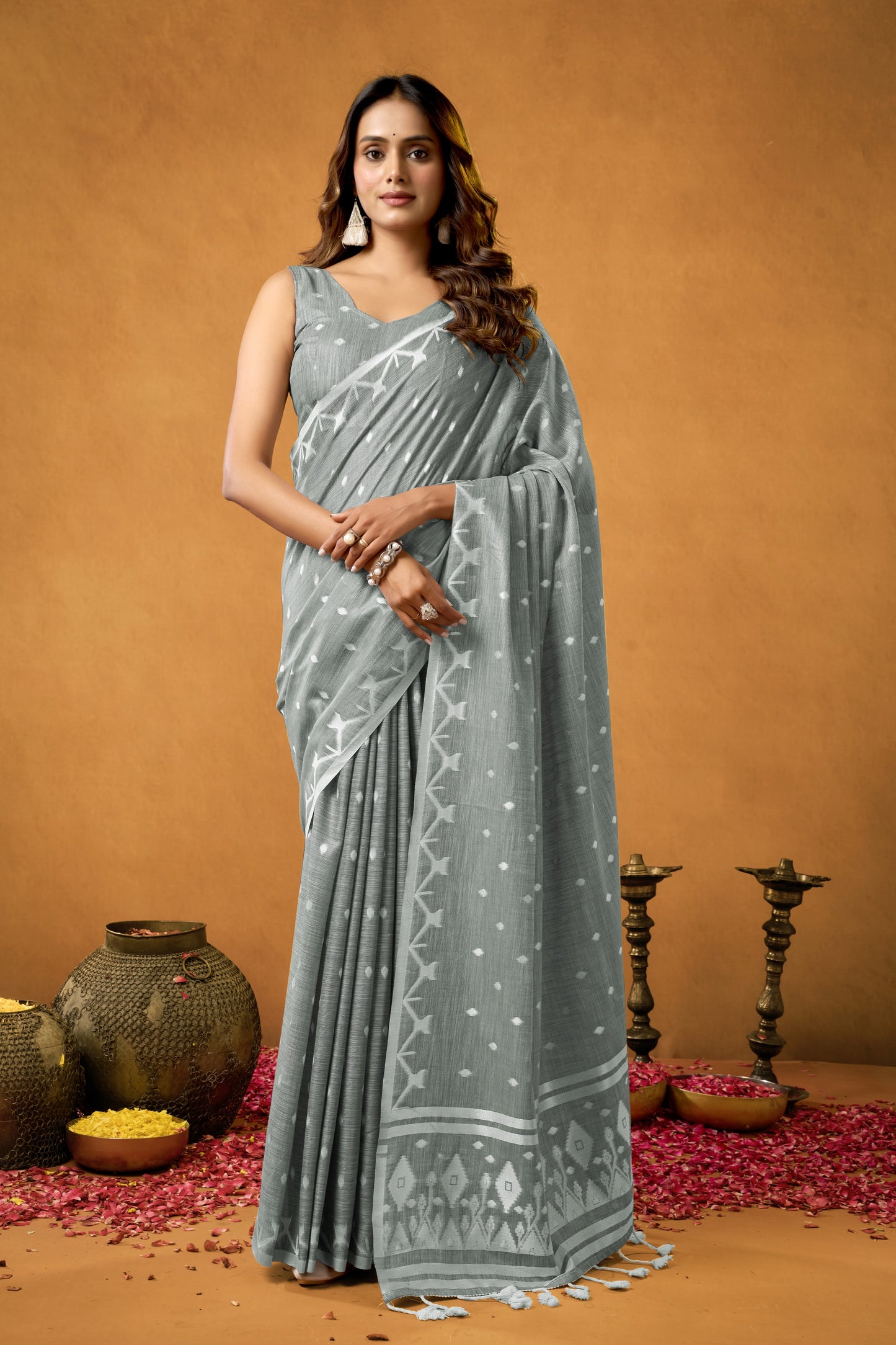 Urban drape Coccon Linen Saree