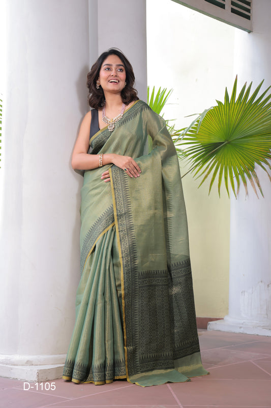 Vibe check Cotton Linen Saree