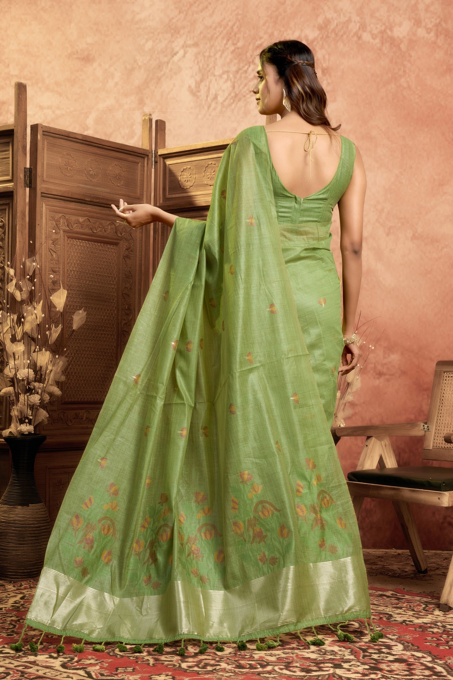 Devi drape Linen sarees
