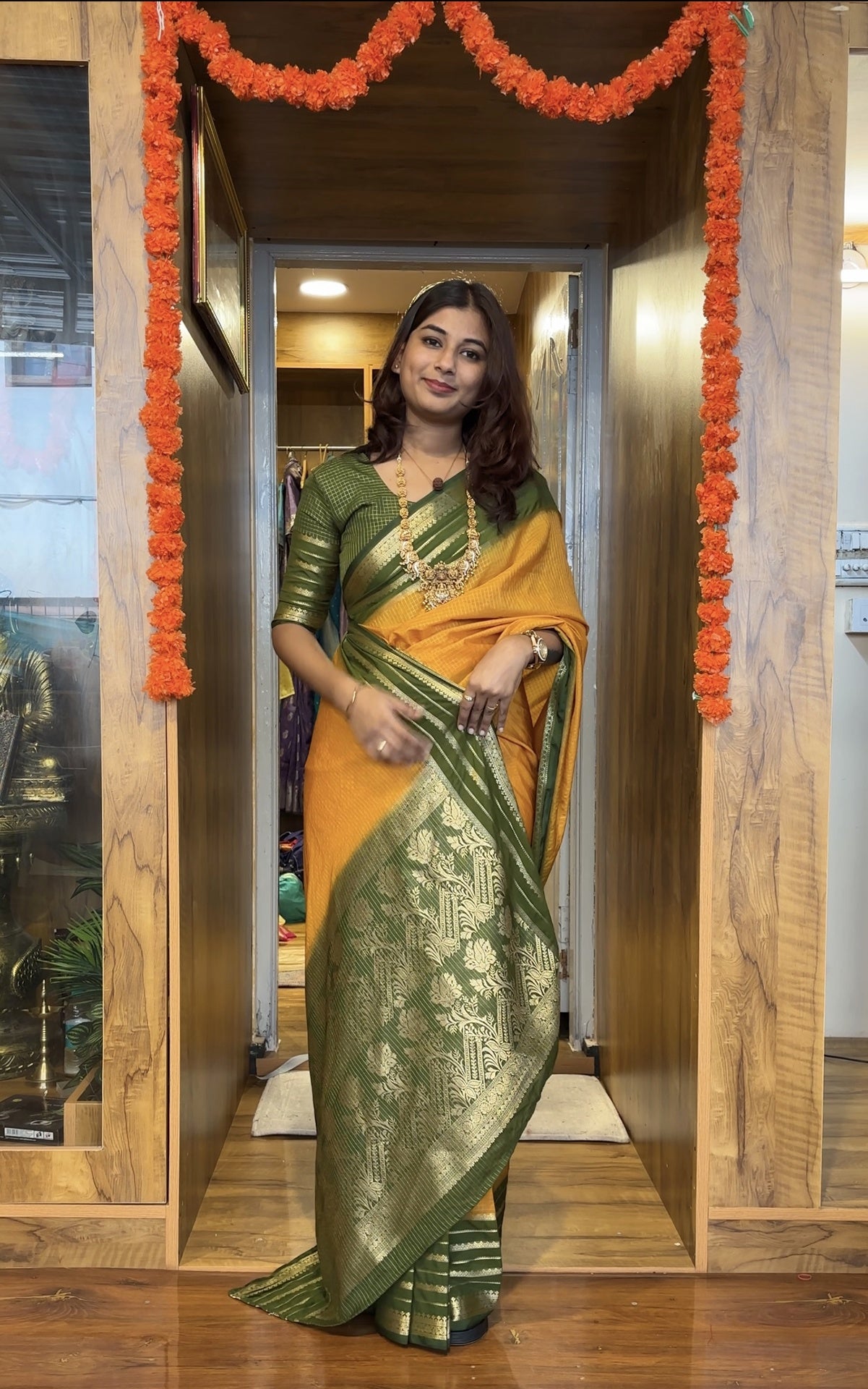 Semi Mysore silk small checks 4