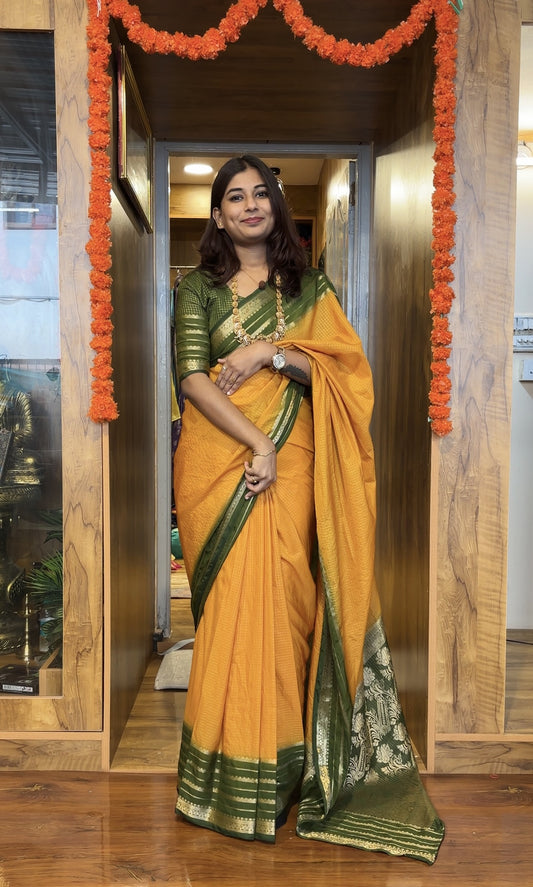 Semi Mysore silk small checks 4