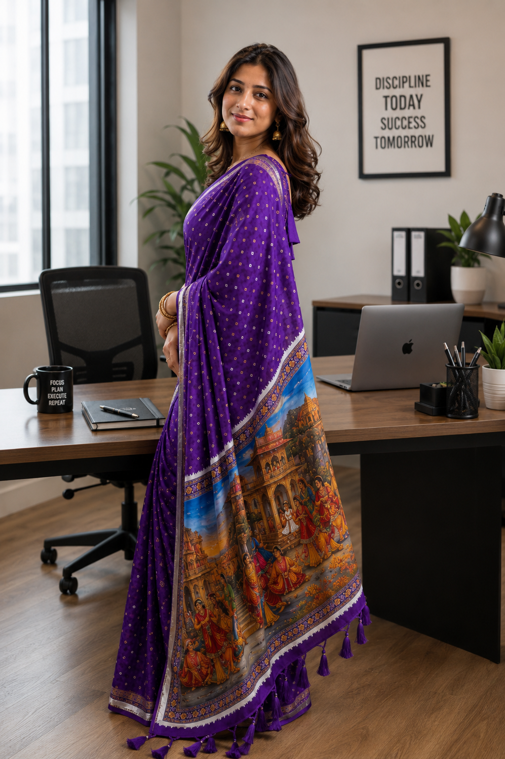 Satin silk saree