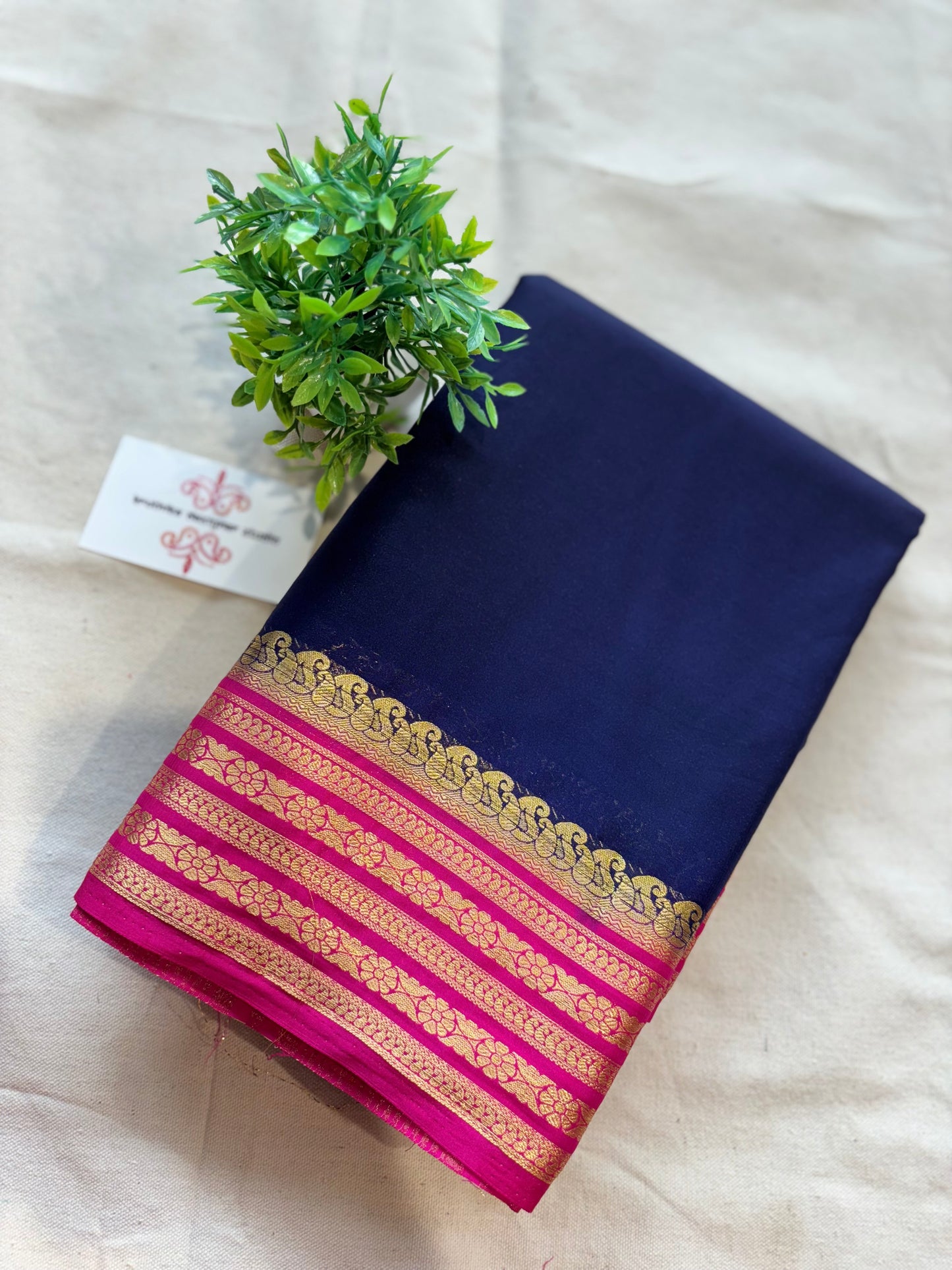 Semi Mysore crepe saree