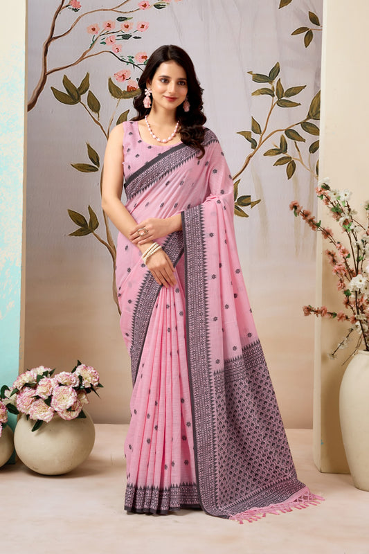 PANCHUDI LINEN COTTON SAREE