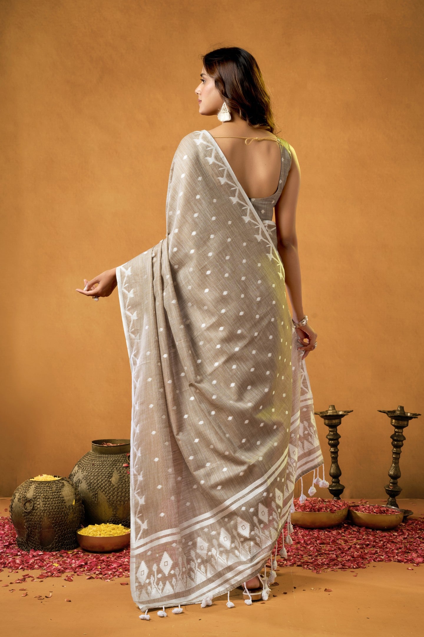 VELVET VARNAM COTTON LINEN SAREE