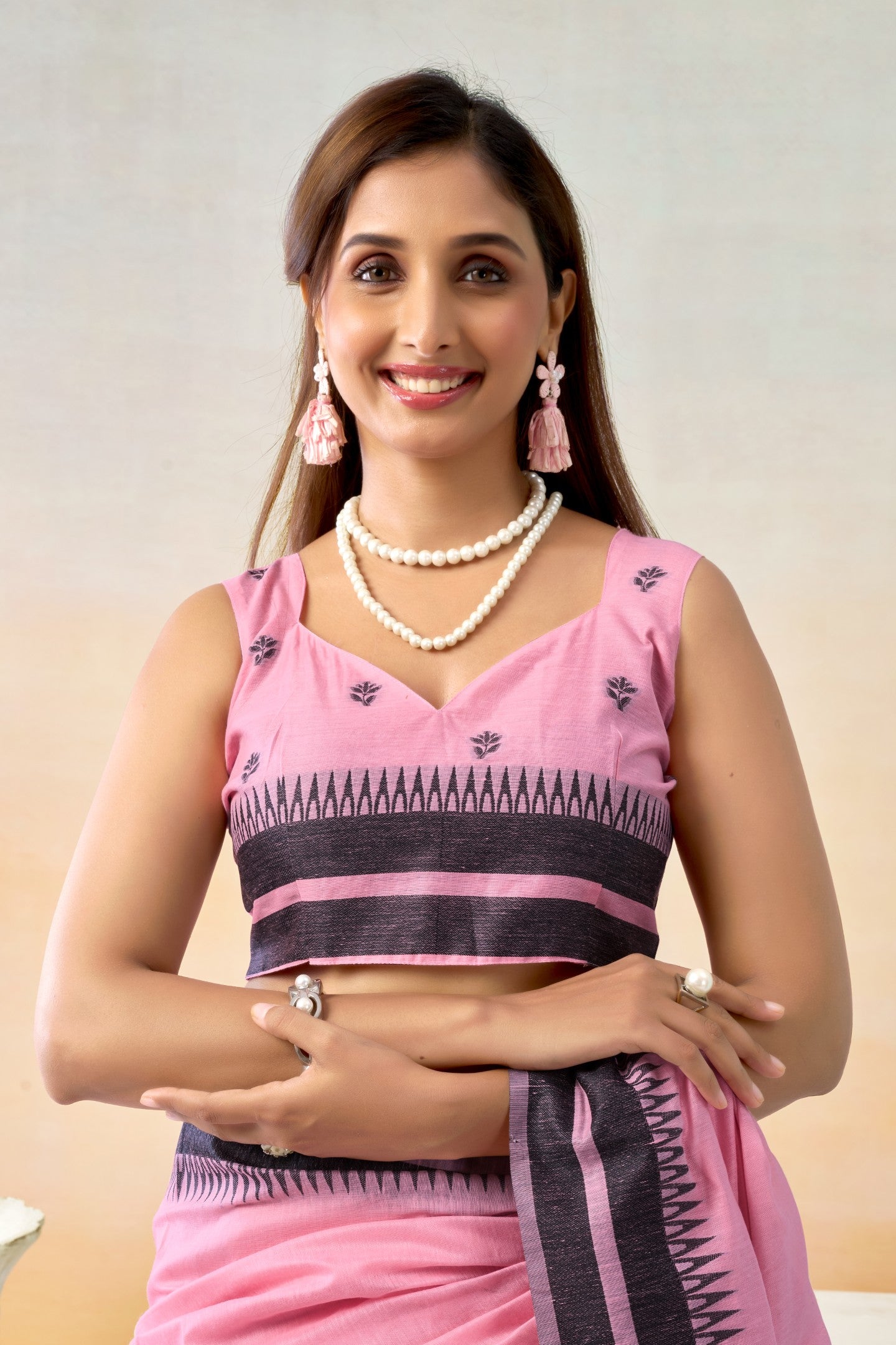 CHARMI CHARAMLOOM LINEN COTTON SAREE