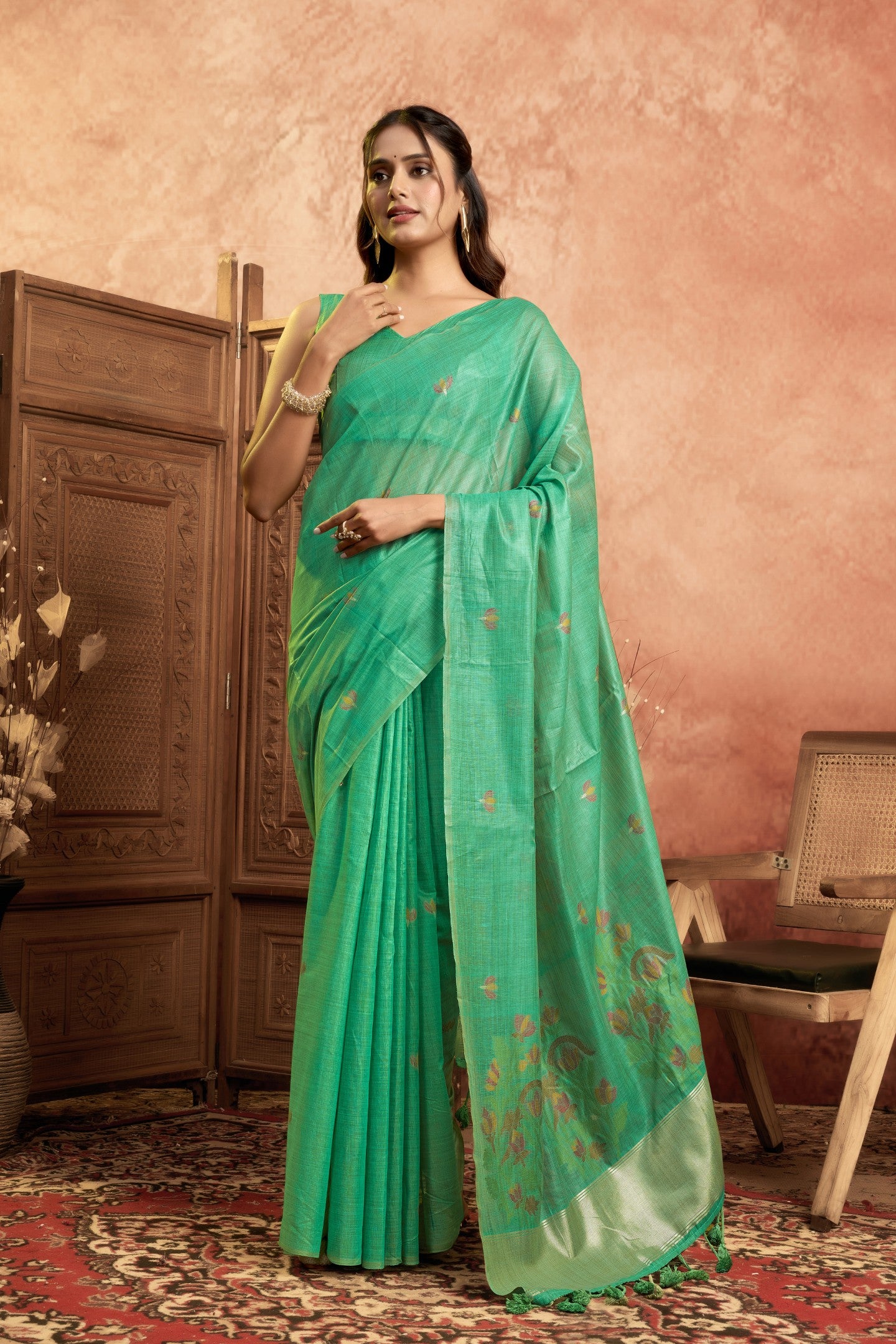 ASHMITHA MEHATAB LINEN SAREE