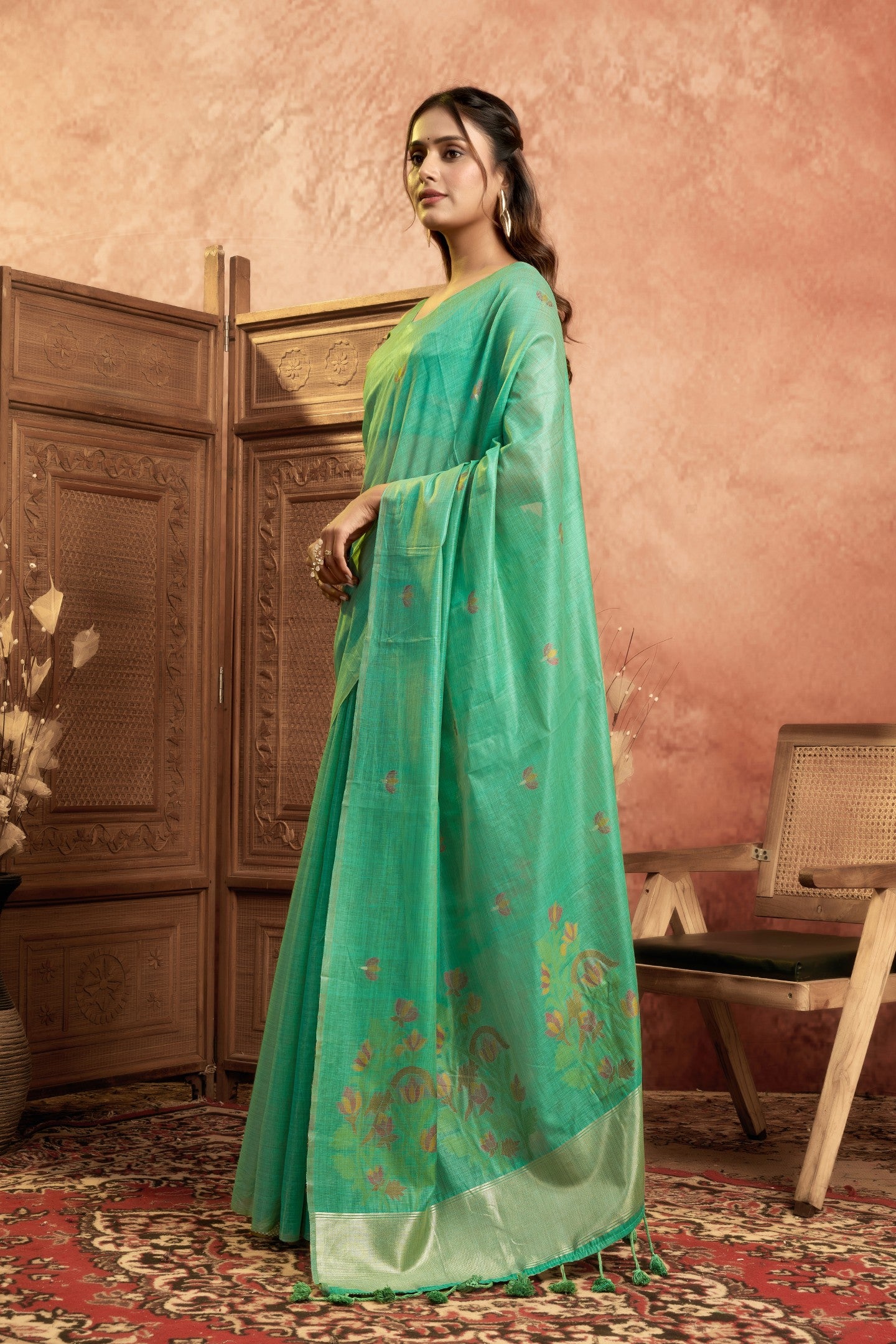 ASHMITHA MEHATAB LINEN SAREE