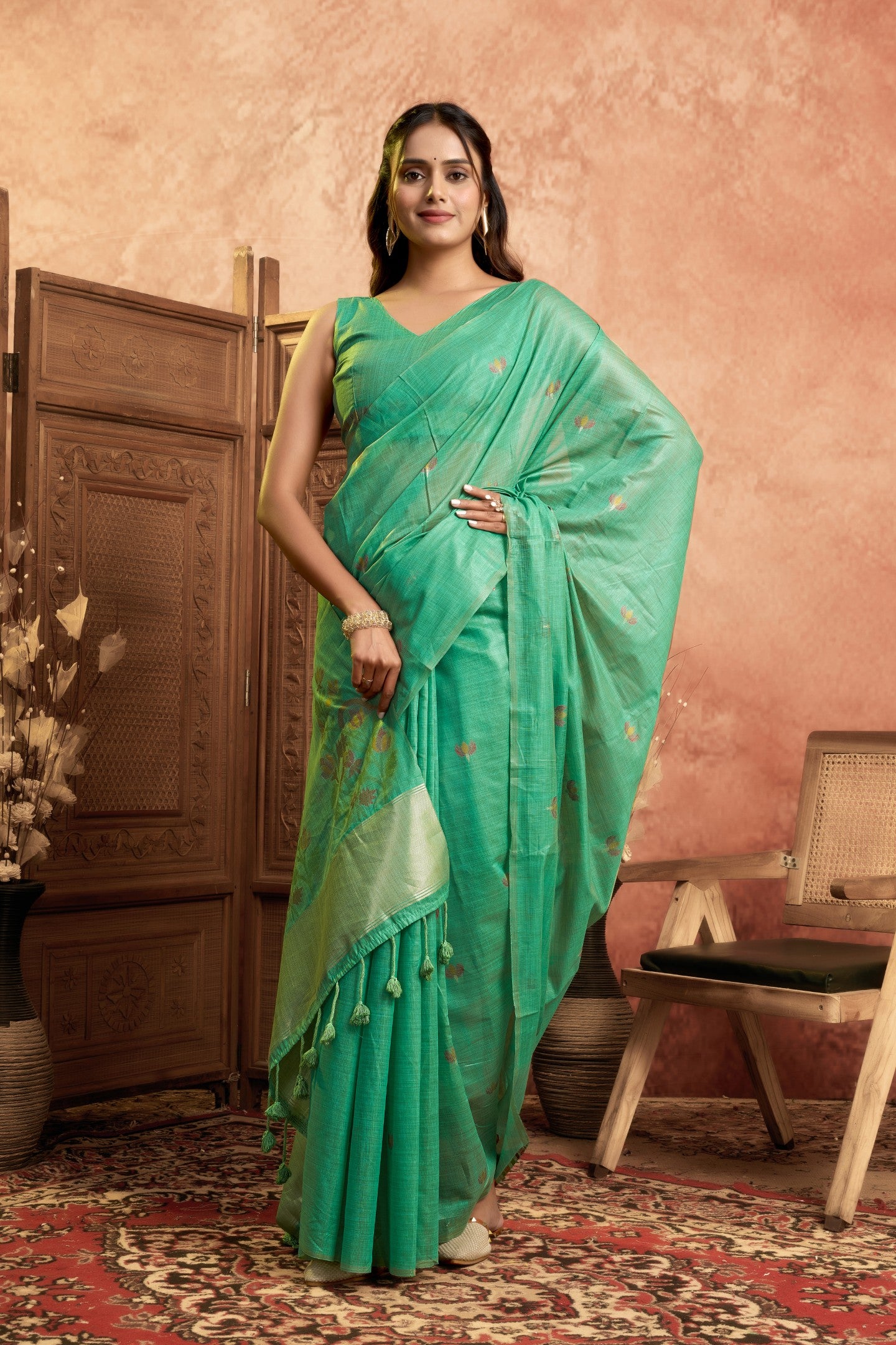 ASHMITHA MEHATAB LINEN SAREE