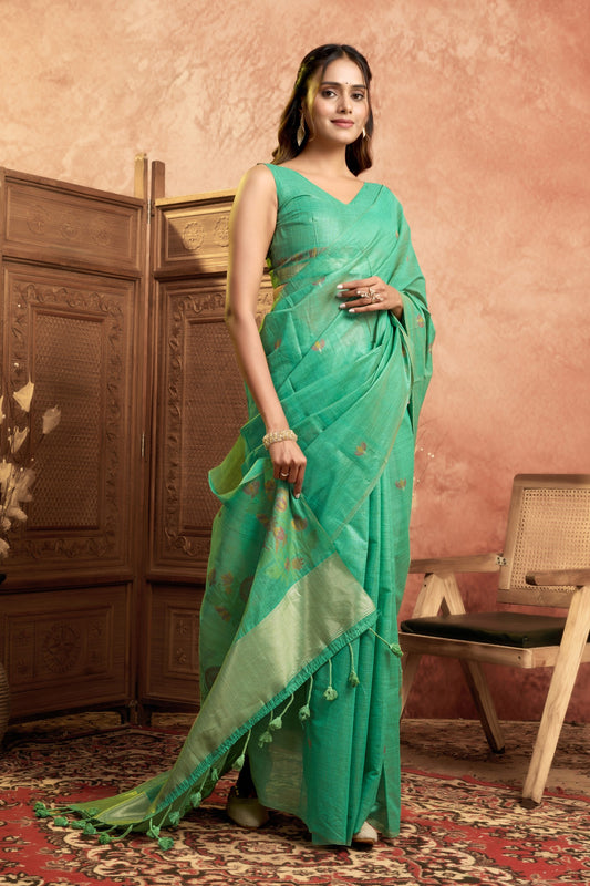 ASHMITHA MEHATAB LINEN SAREE