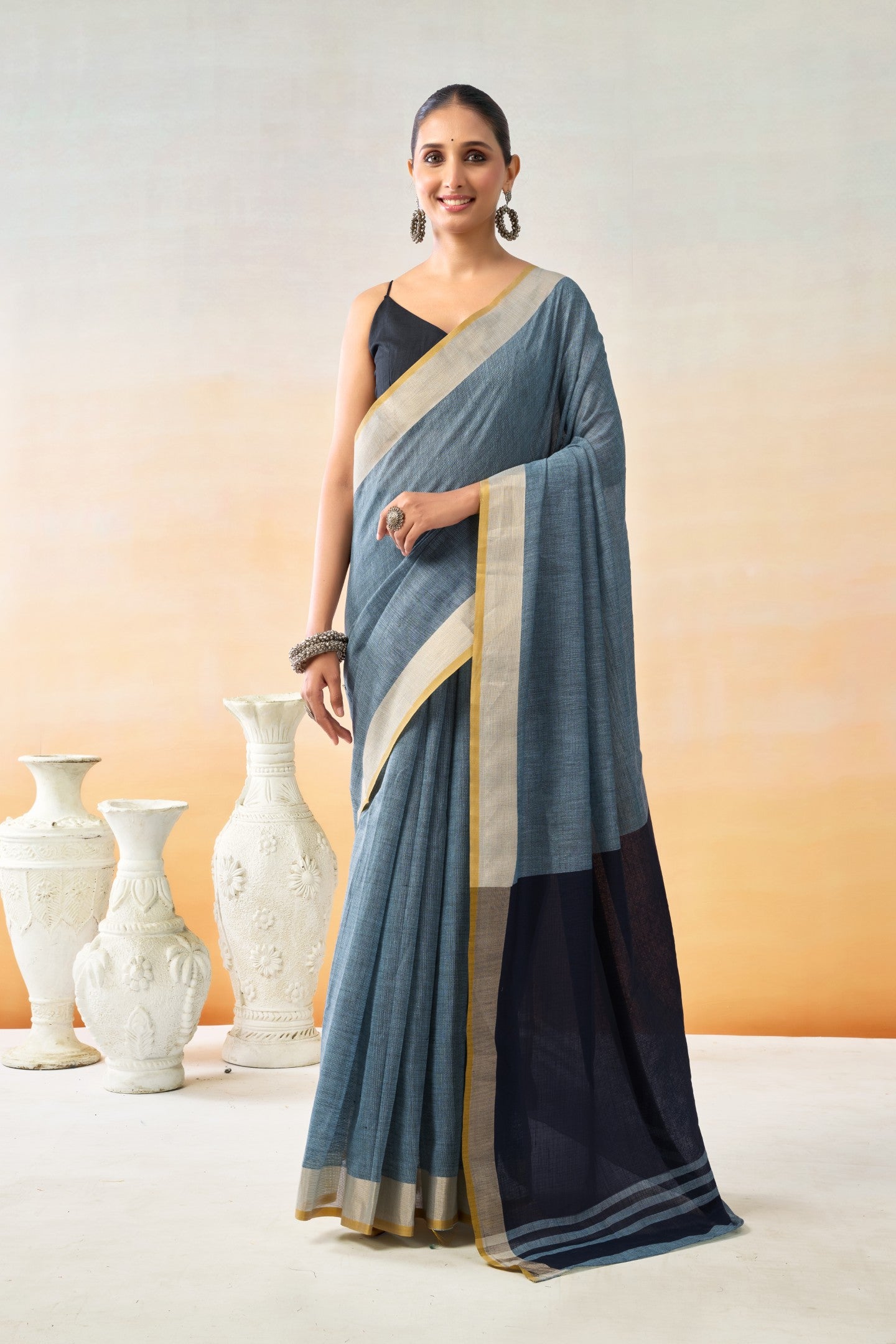 DARSHINI LINEN COTTON SAREE