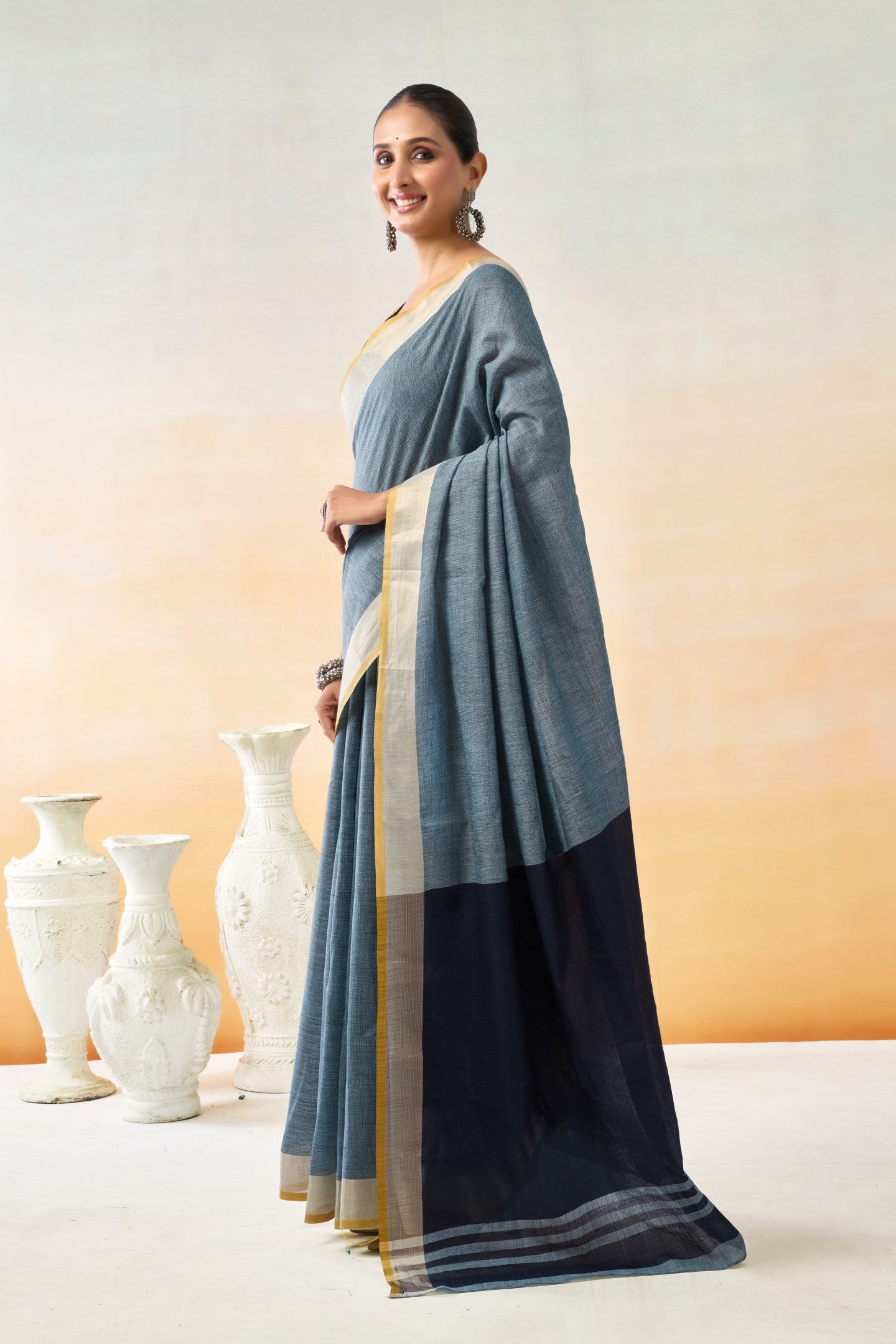 DARSHINI LINEN COTTON SAREE