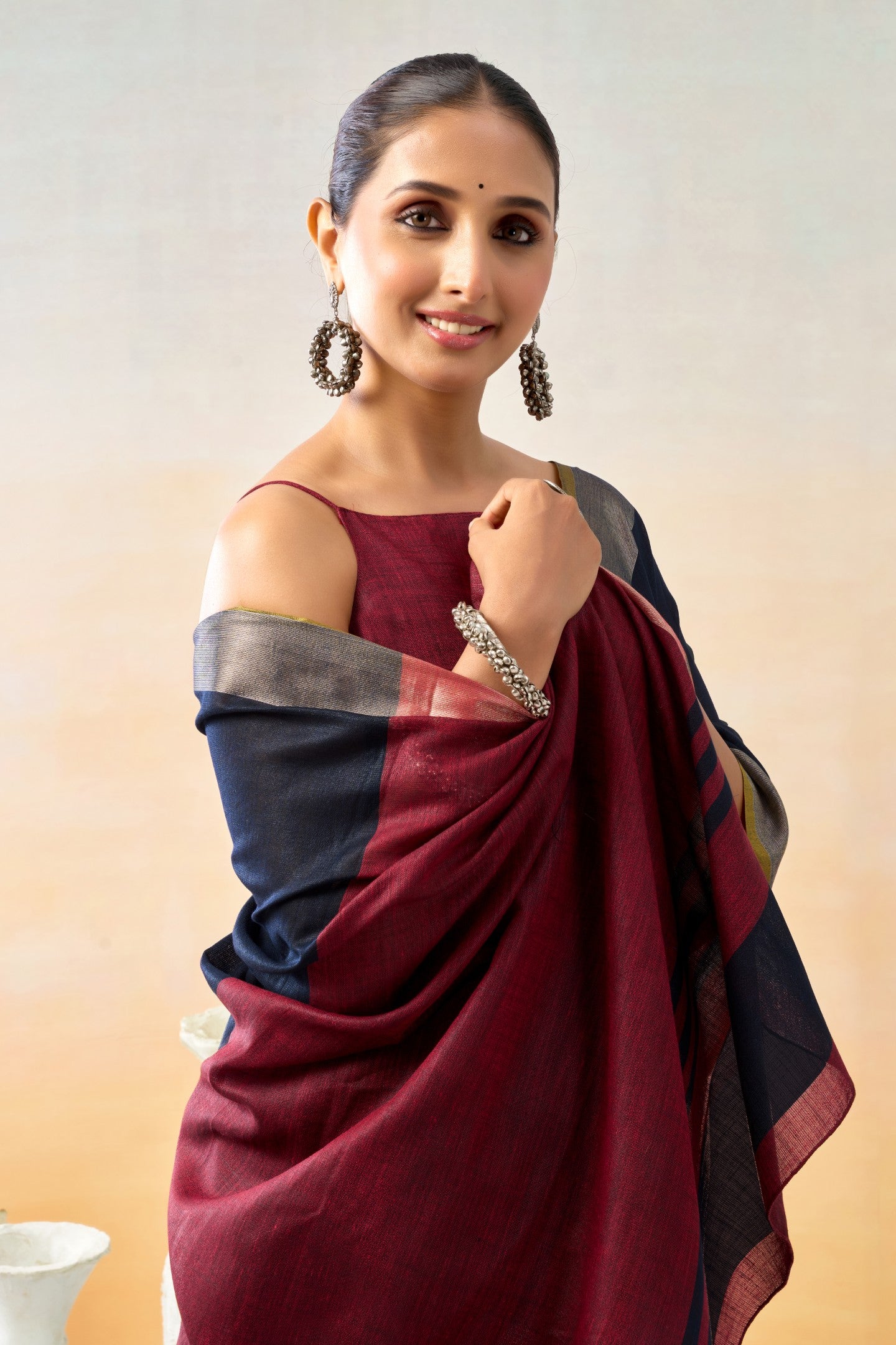 ANUSHREE AURA LINEN COTTON SAREE