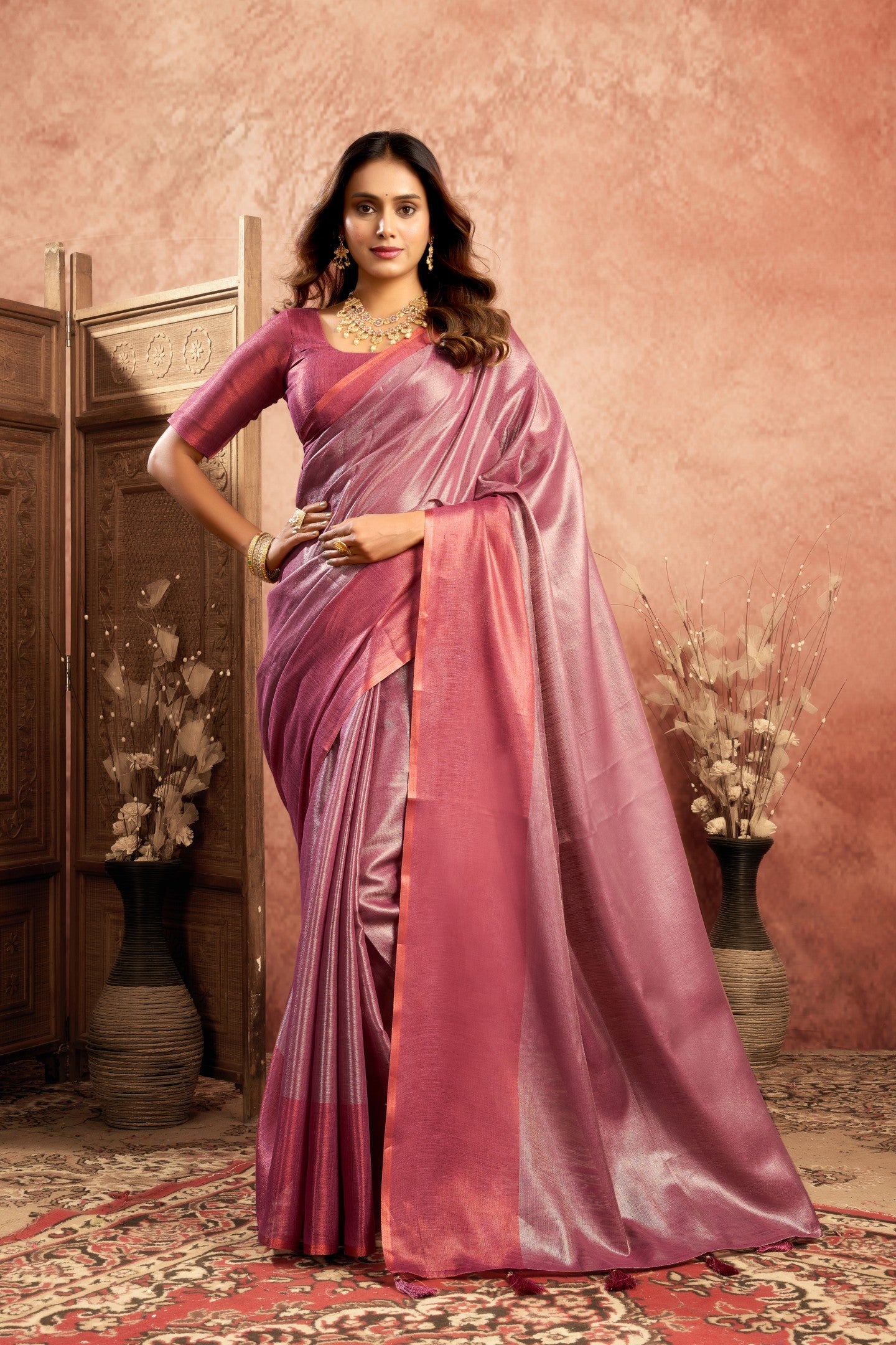 KUMKUM CLASICS MUL TISSUE SAREE