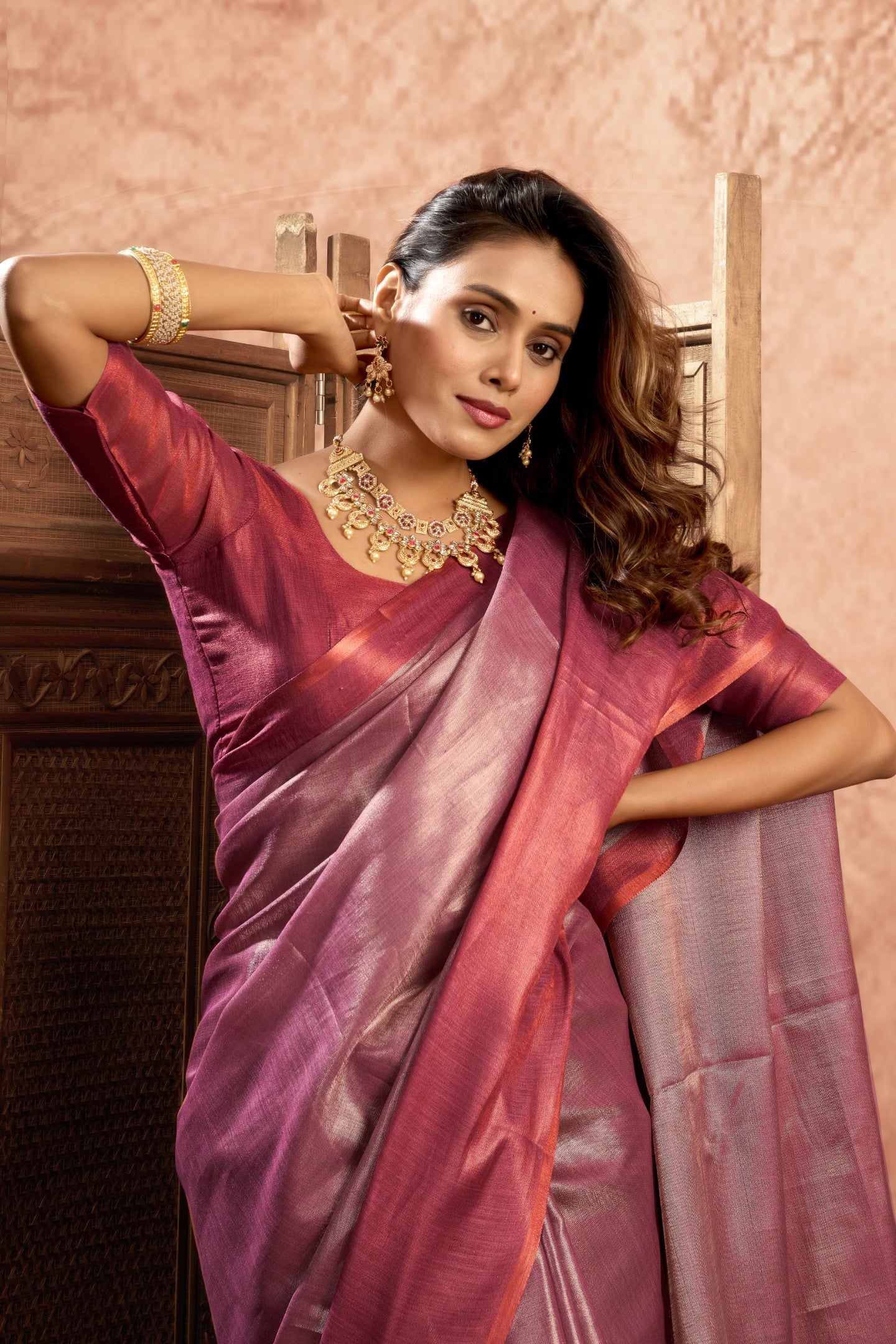 KUMKUM CLASICS MUL TISSUE SAREE