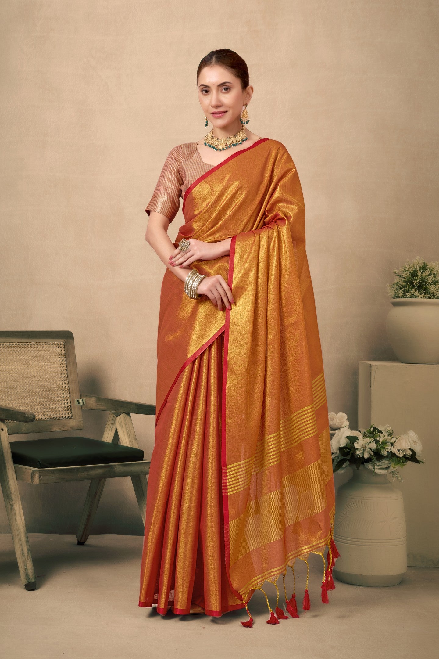 VASAVI MULRAGA TISSUE SAREE