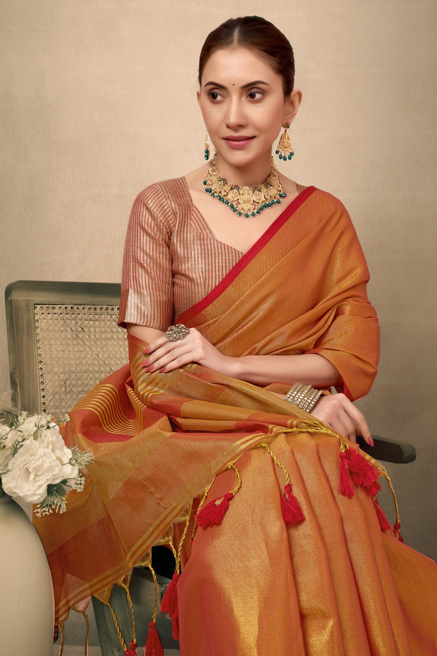 VASAVI MULRAGA TISSUE SAREE