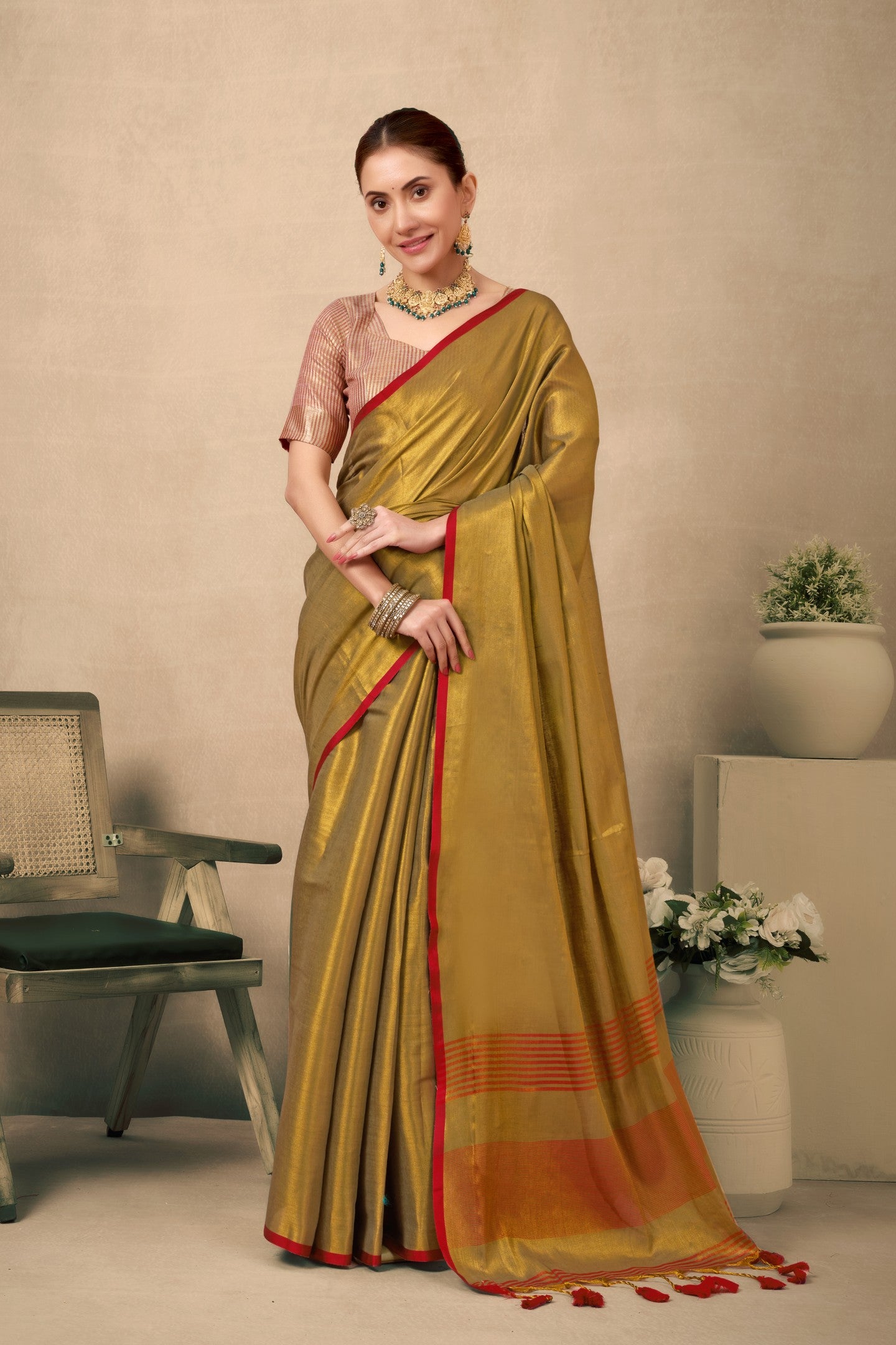 EESHA MULRAGA TISSUE SAREE