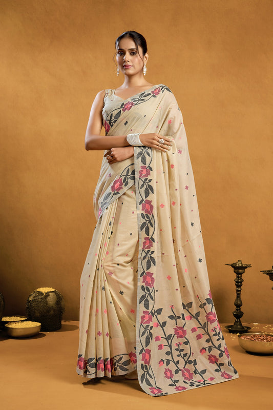 SHARANYA JAMADANI COTTON SAREE
