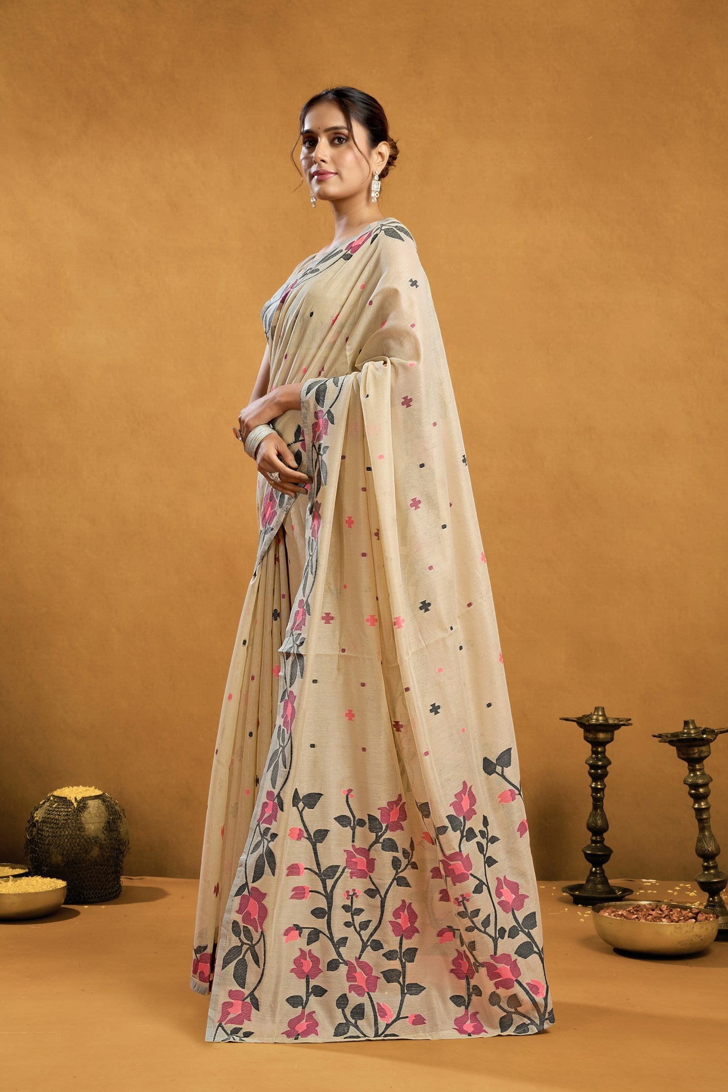SHARANYA JAMADANI COTTON SAREE