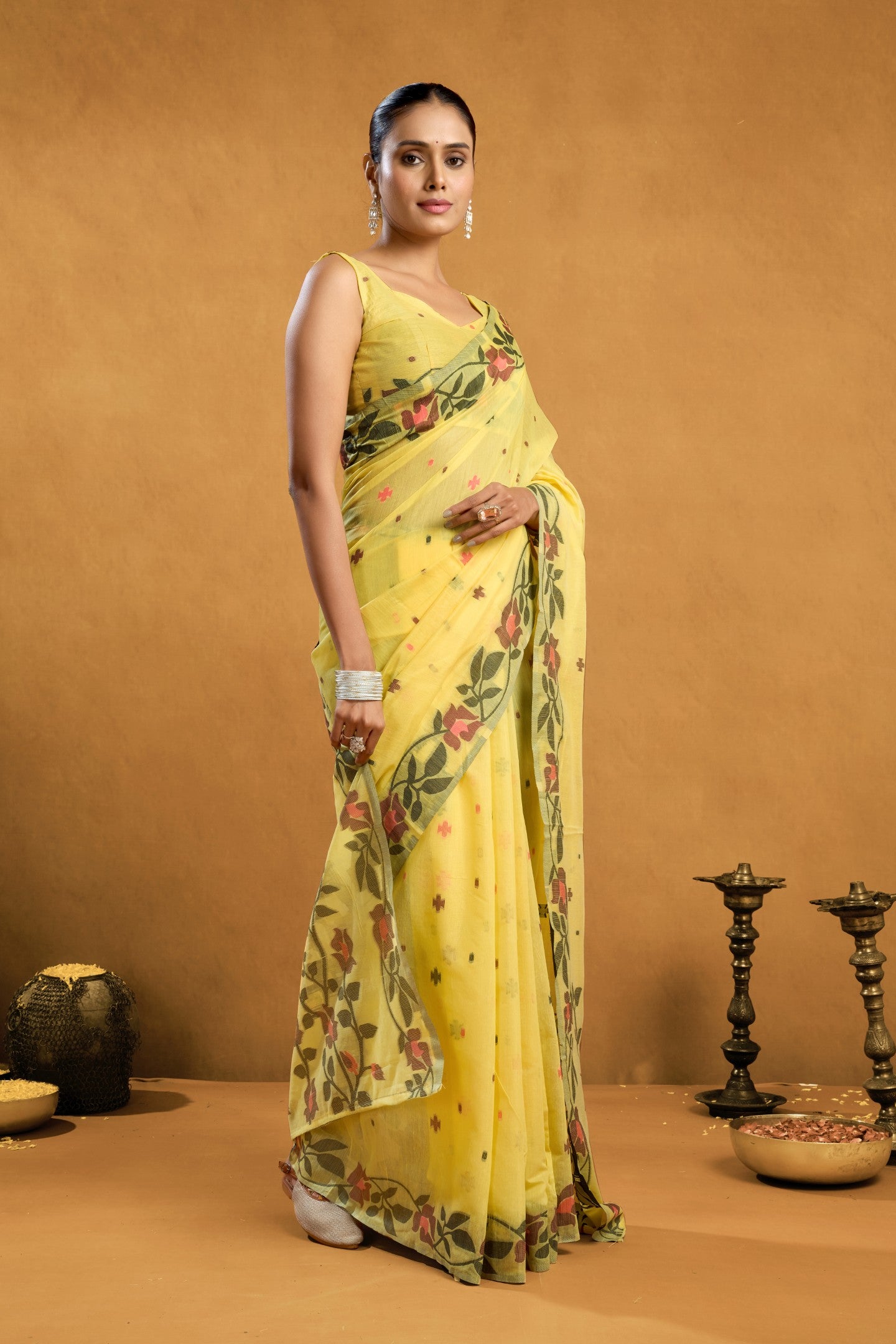 TRIVENI LINEN COTTON SAREE