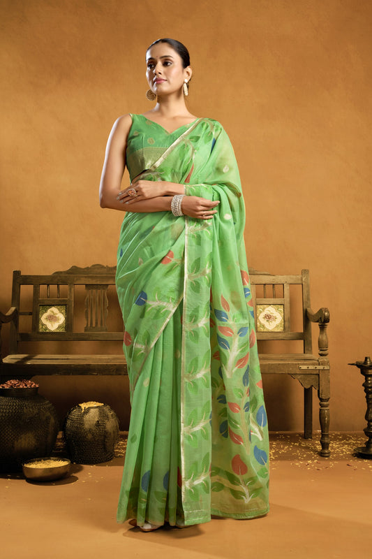 MANDIRAWEAVES LINEN COTTON SAREE