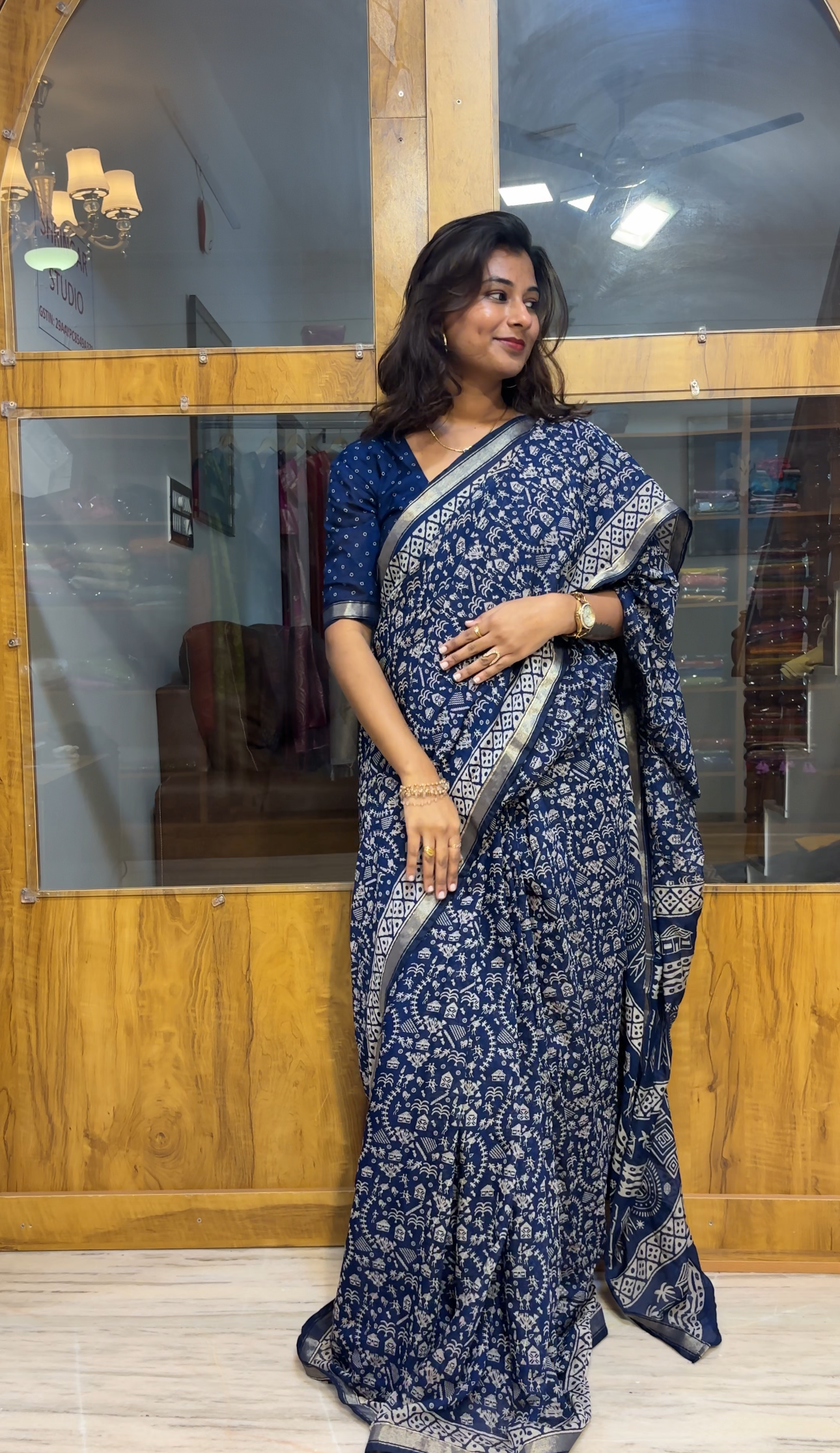 Cotton zip and go saree