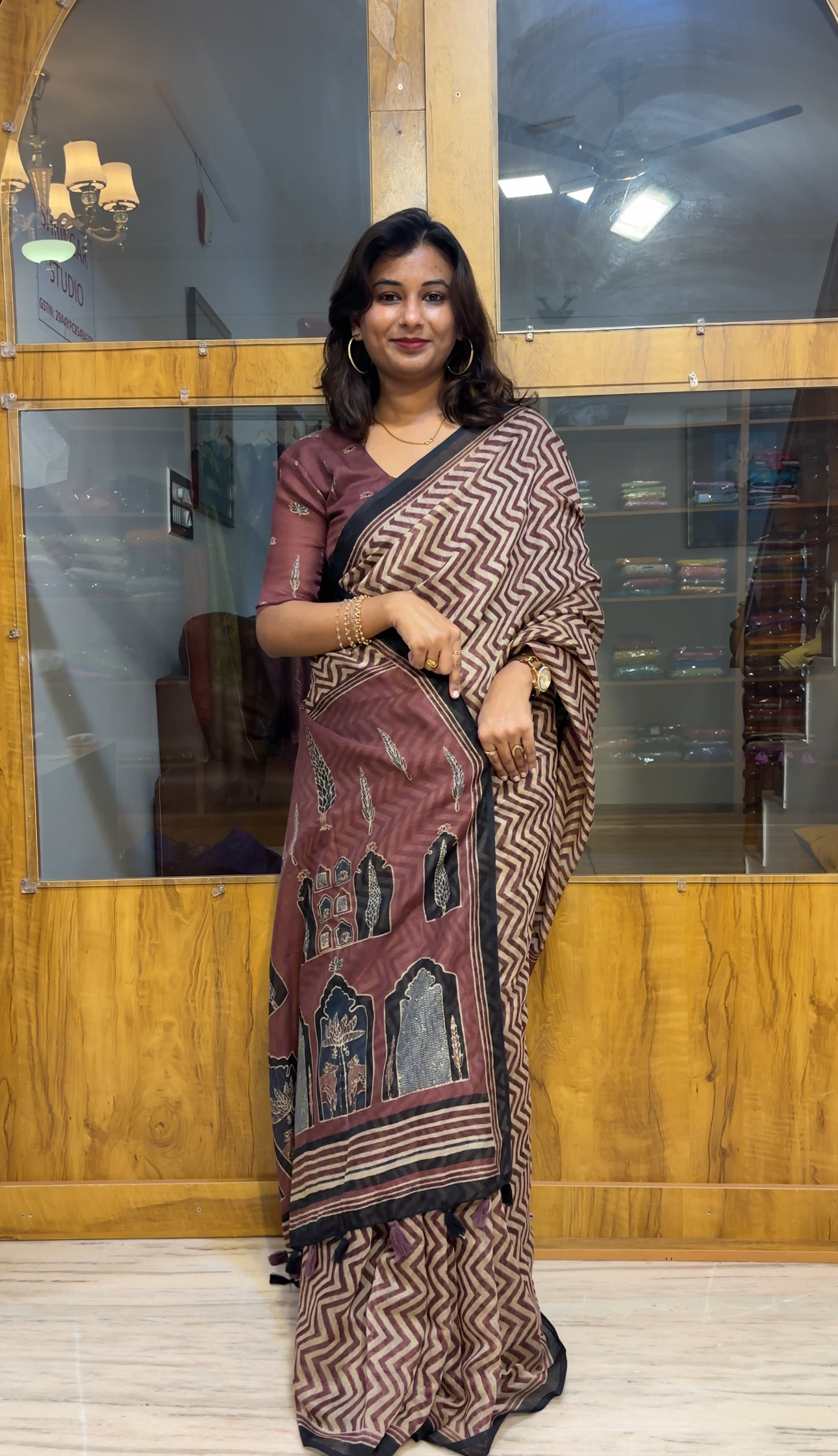 Cotton zip and go saree
