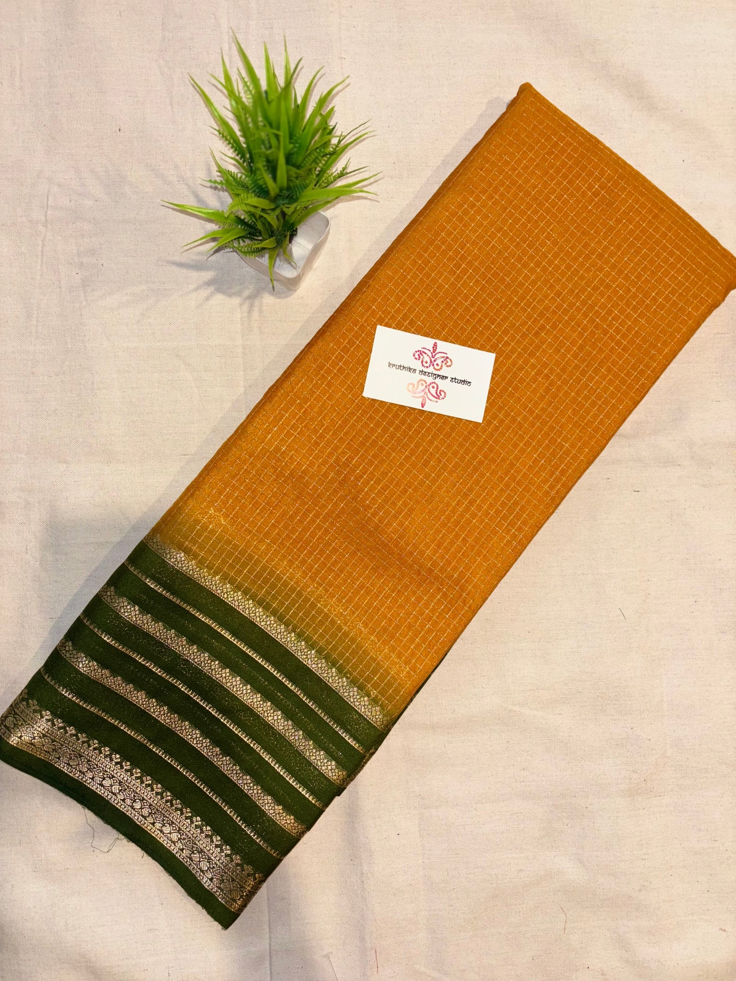 Semi Mysore silk small checks 3