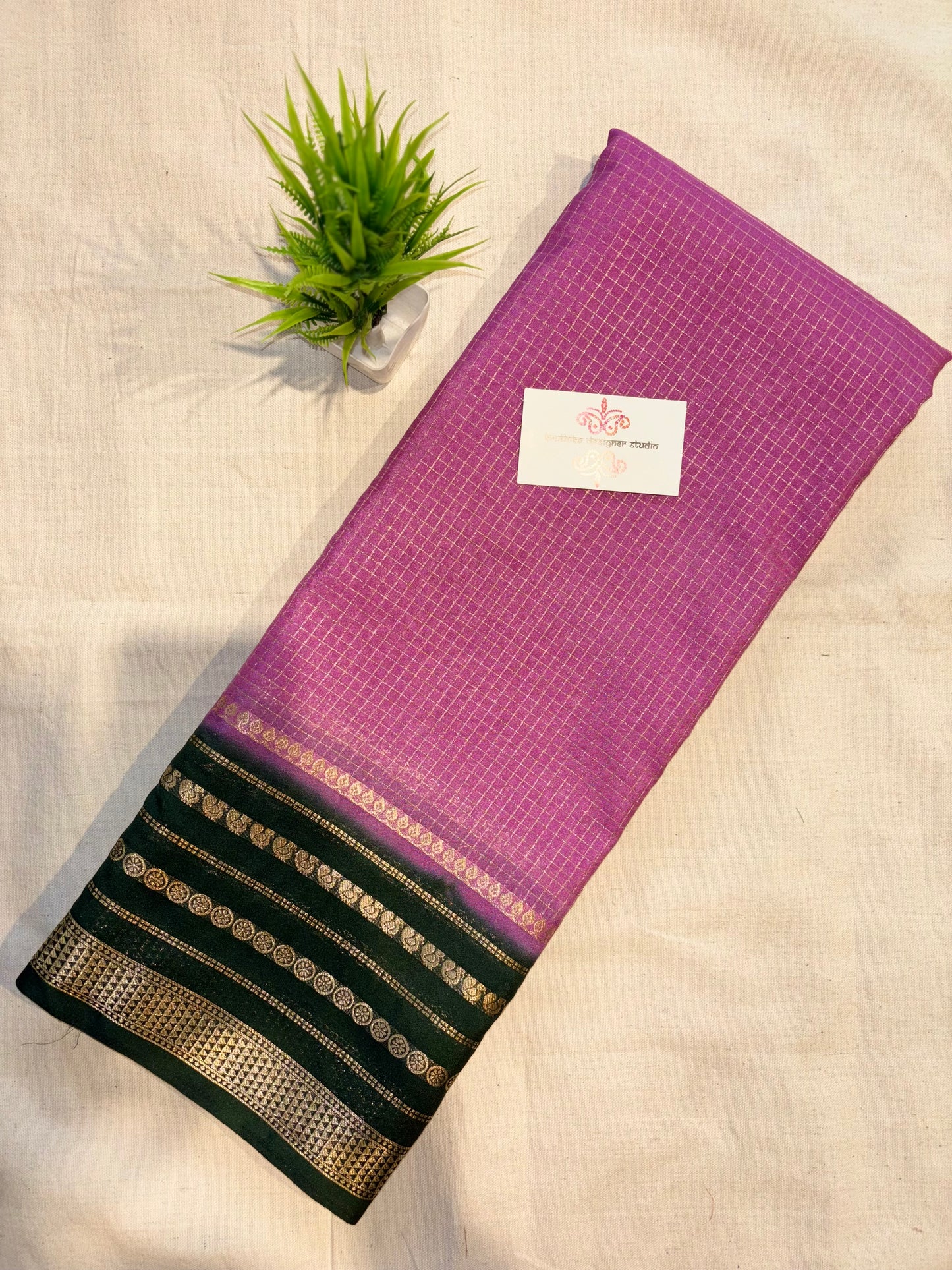 Semi Mysore silk small checks 2