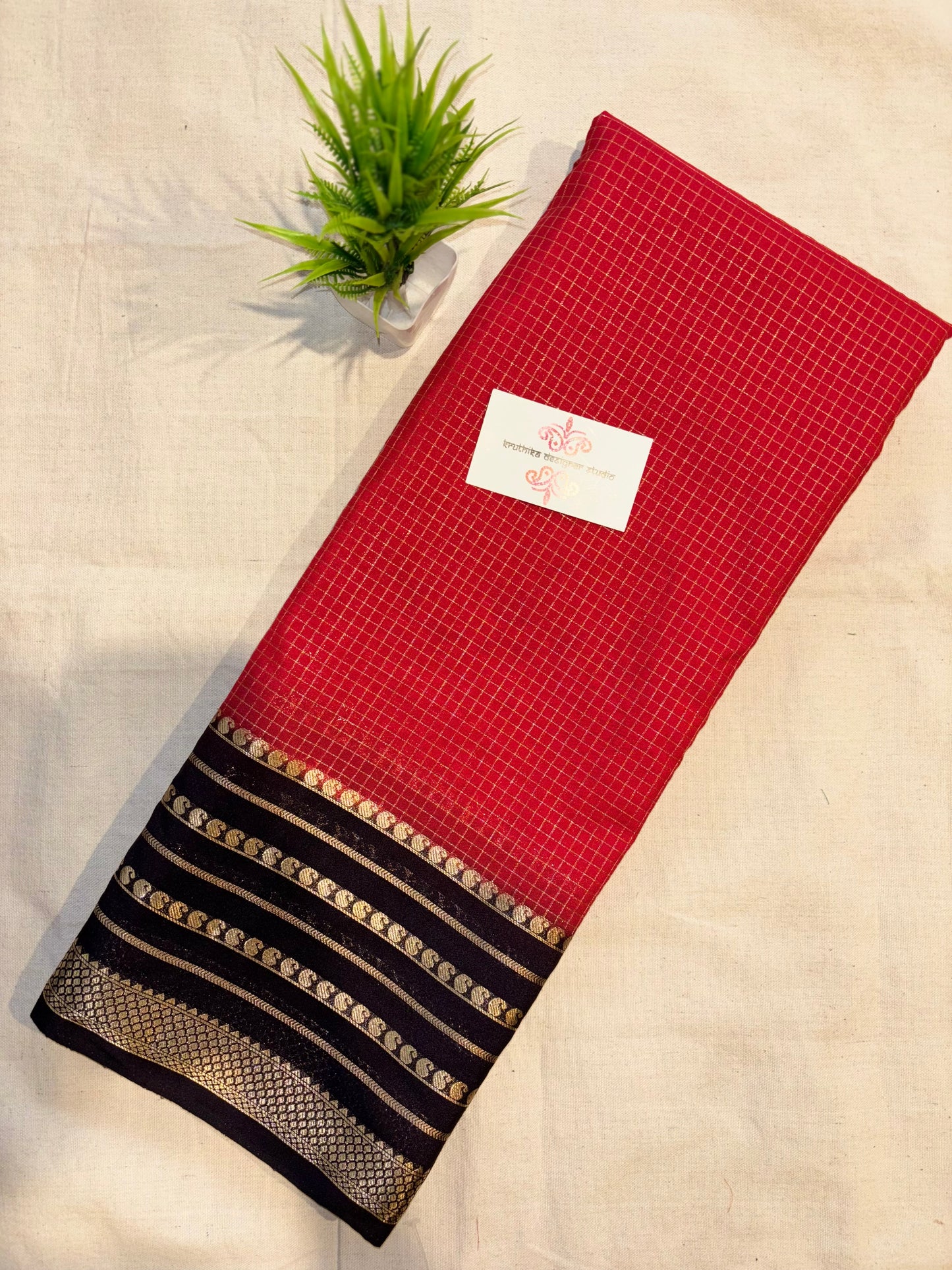 Semi Mysore silk small checks 2