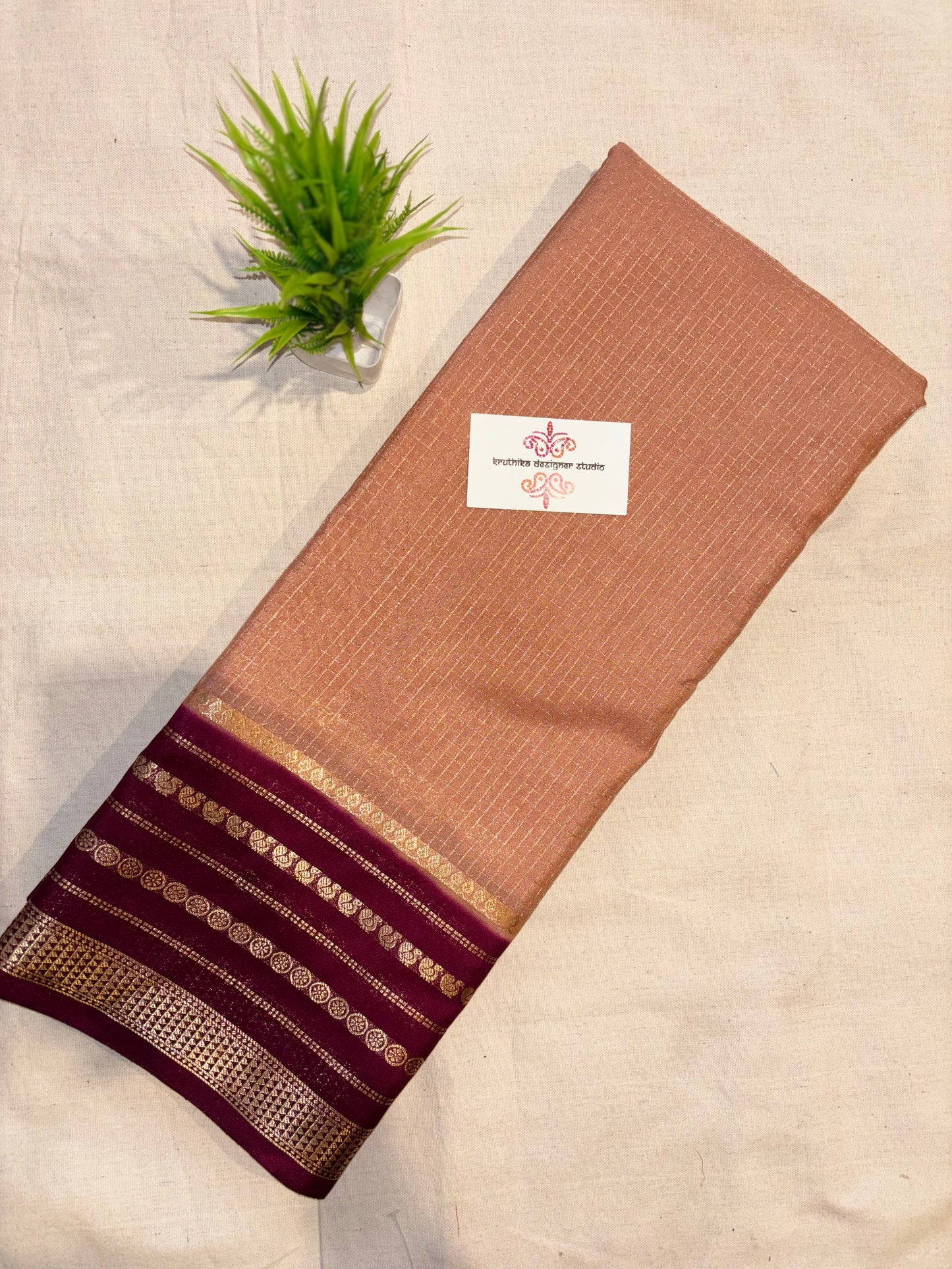 Semi Mysore silk small checks 3