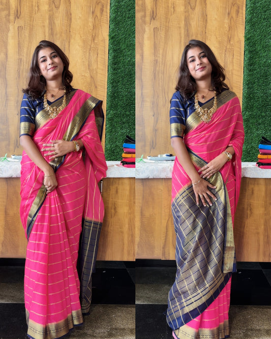 Semi Mysore silk stripes