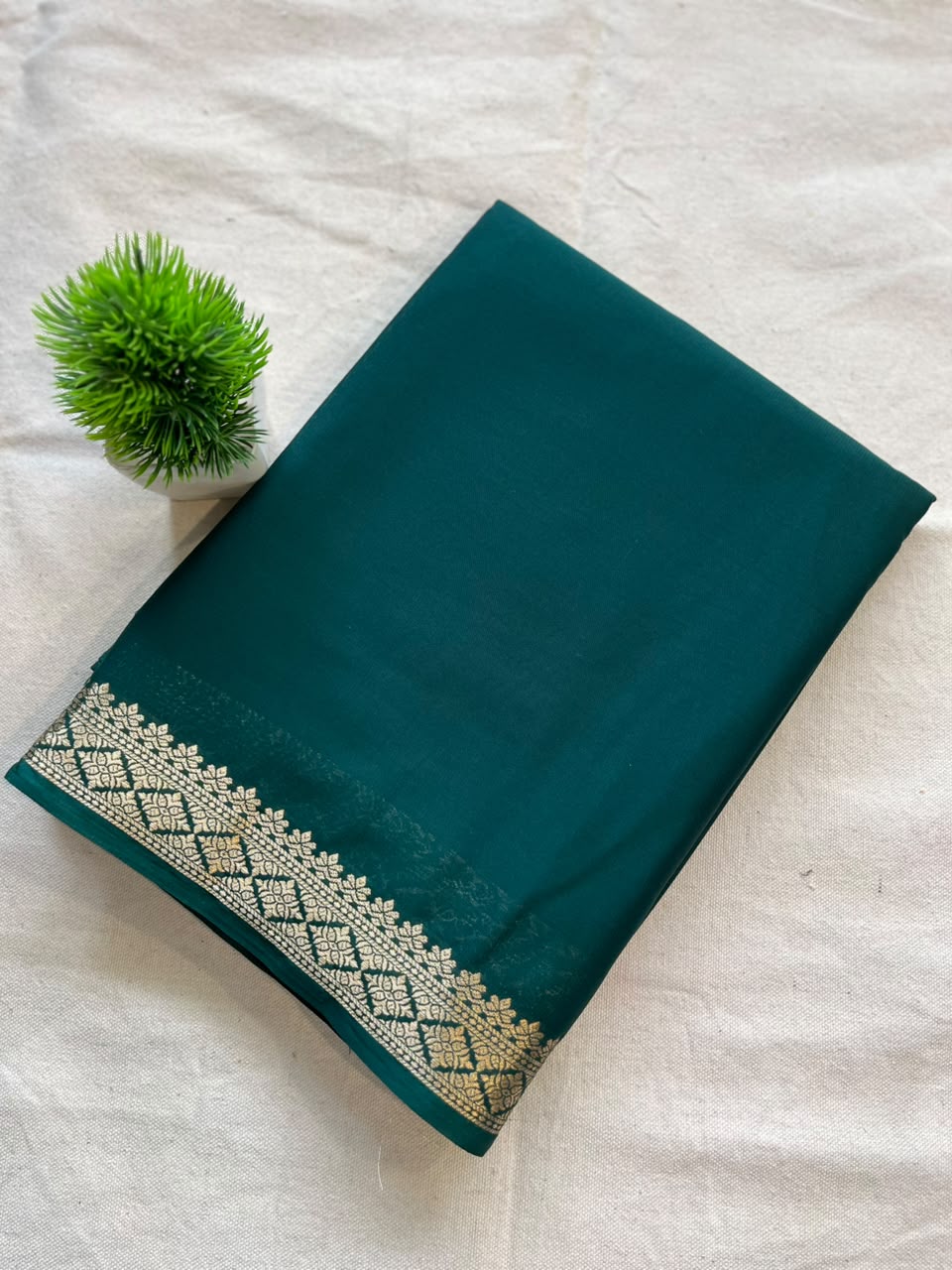 Semi mysore crepe silk Zip & Go Saree